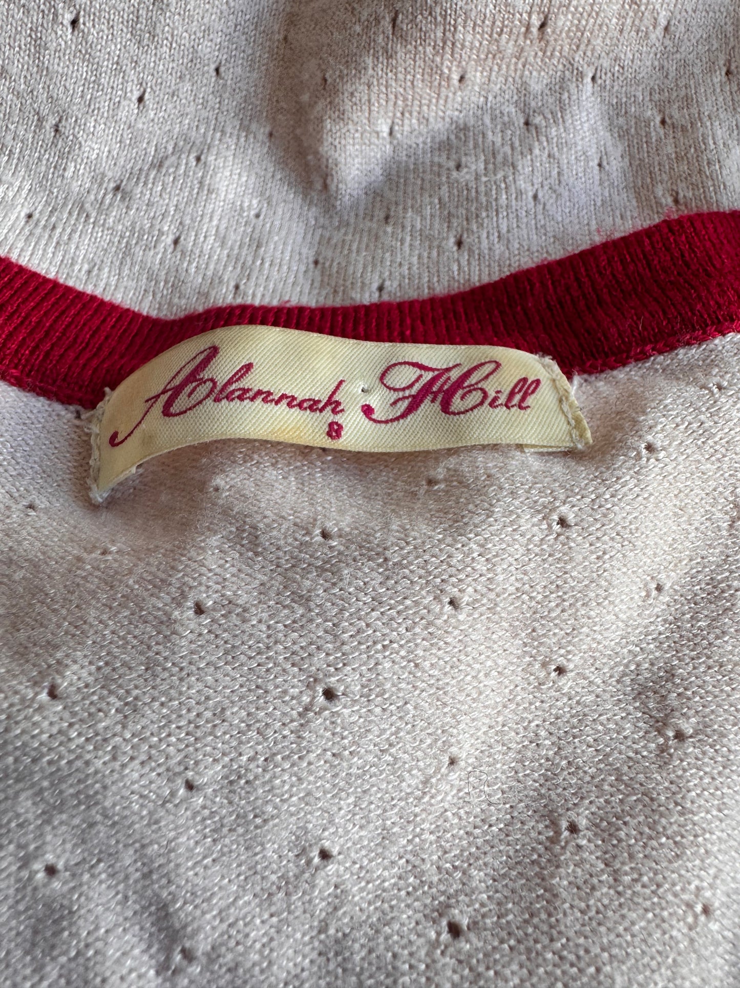 Alannah Hill pink knit top with Bow details - size 8
