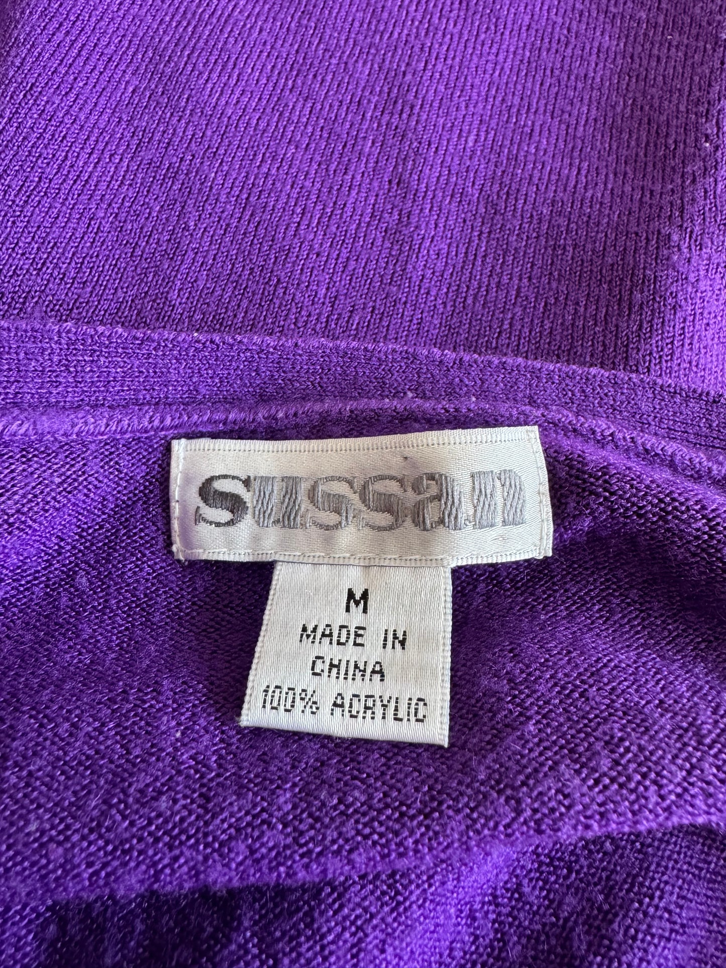 Vintage Sussan Purple Knit Top - size M