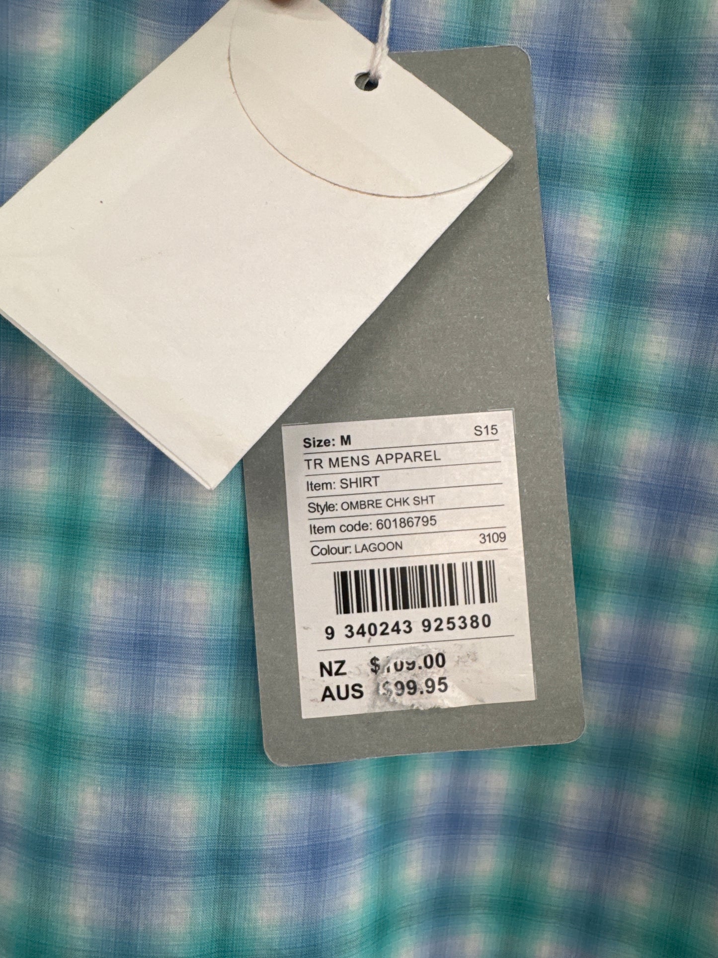 Trenery Men’s Check Shirt - Size M NWT