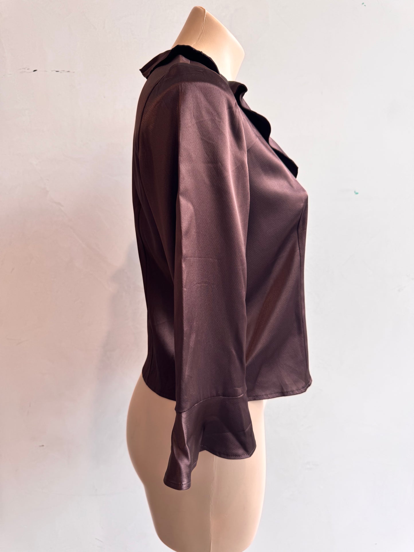 Chocolate Bell Sleeve Top - size S/M