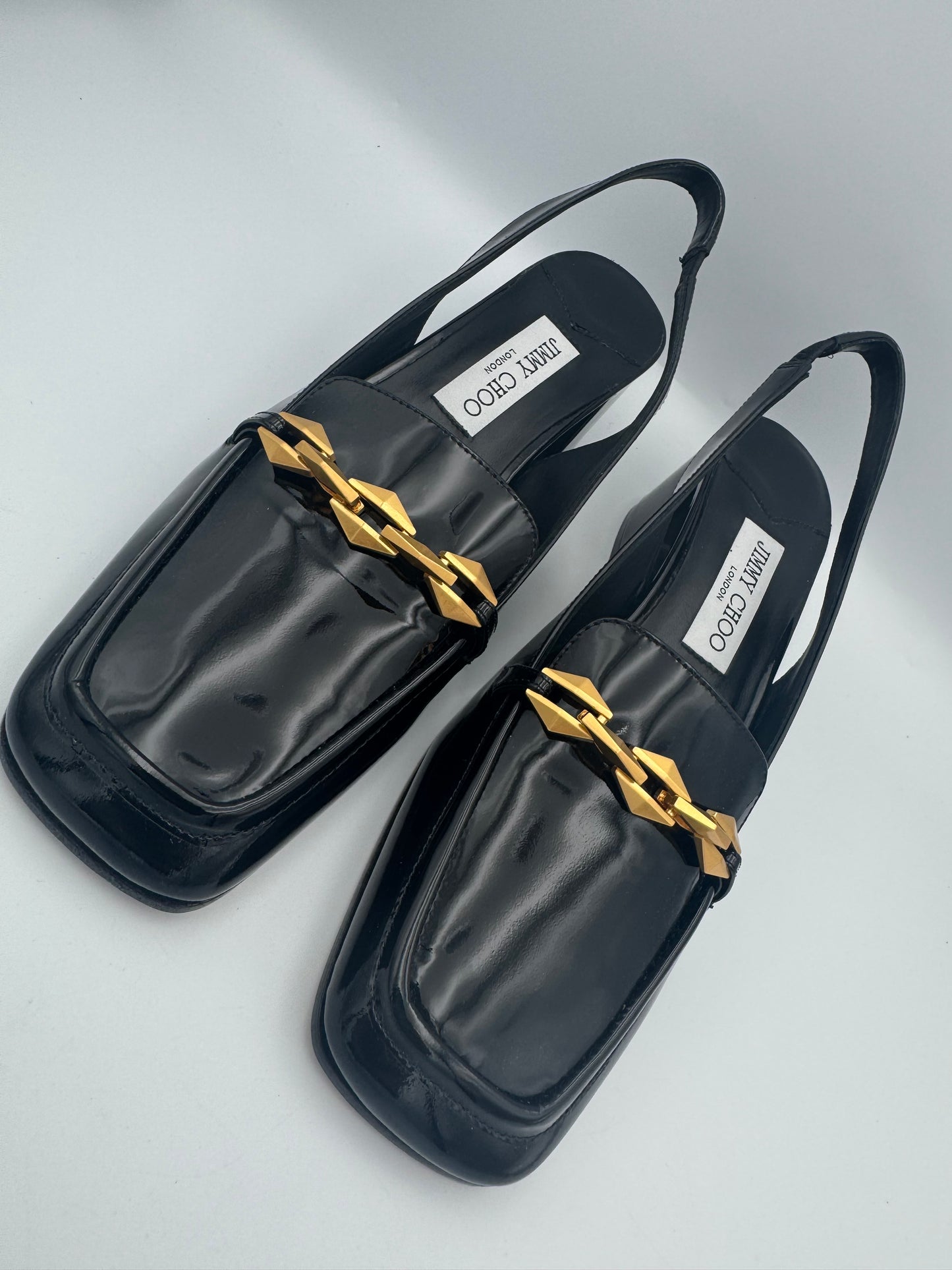 Jimmy Choo Diamond Tilda Soft Patent Black Size 40