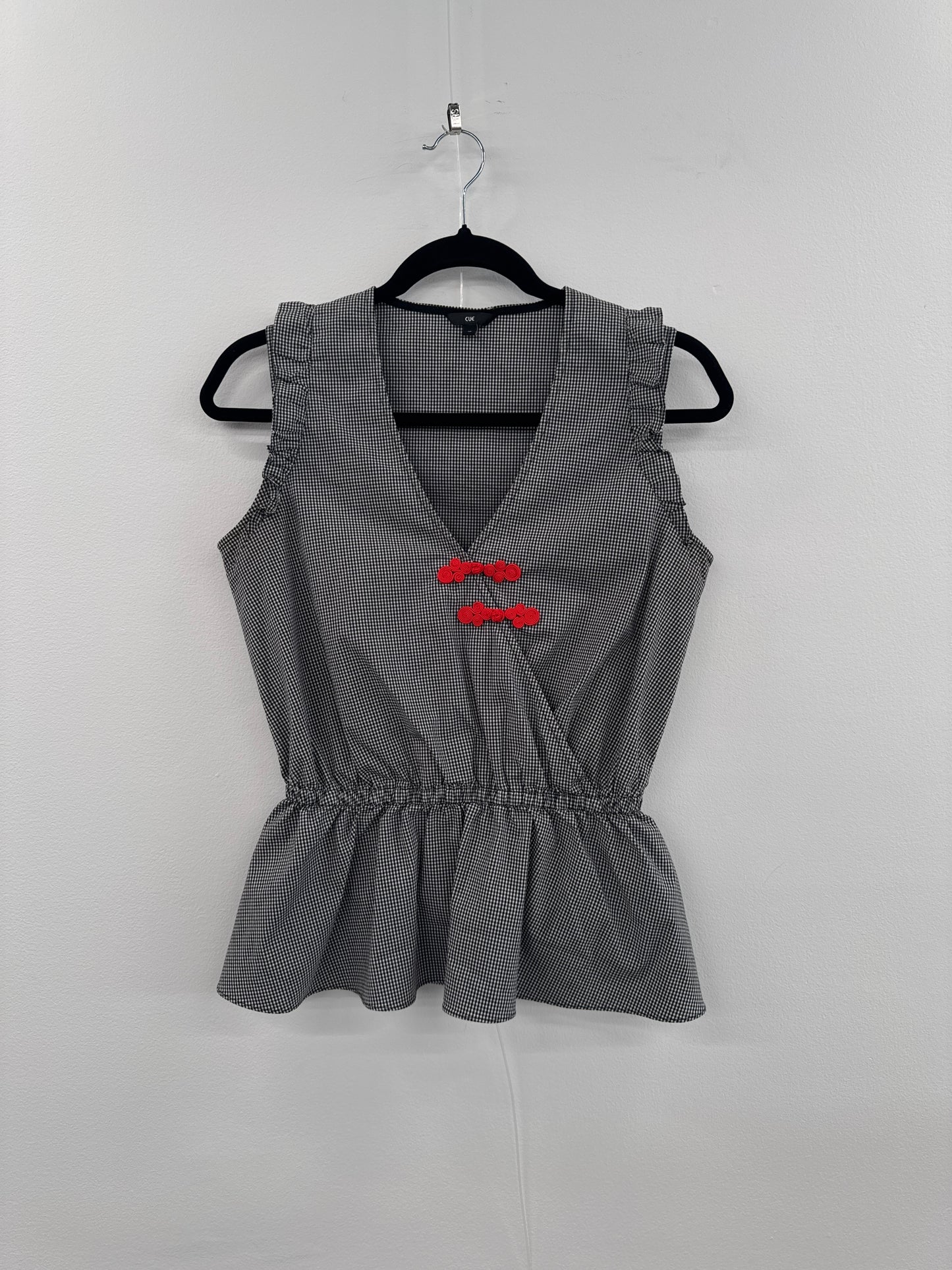 Cue Trang Button Peplum Top - Size 10