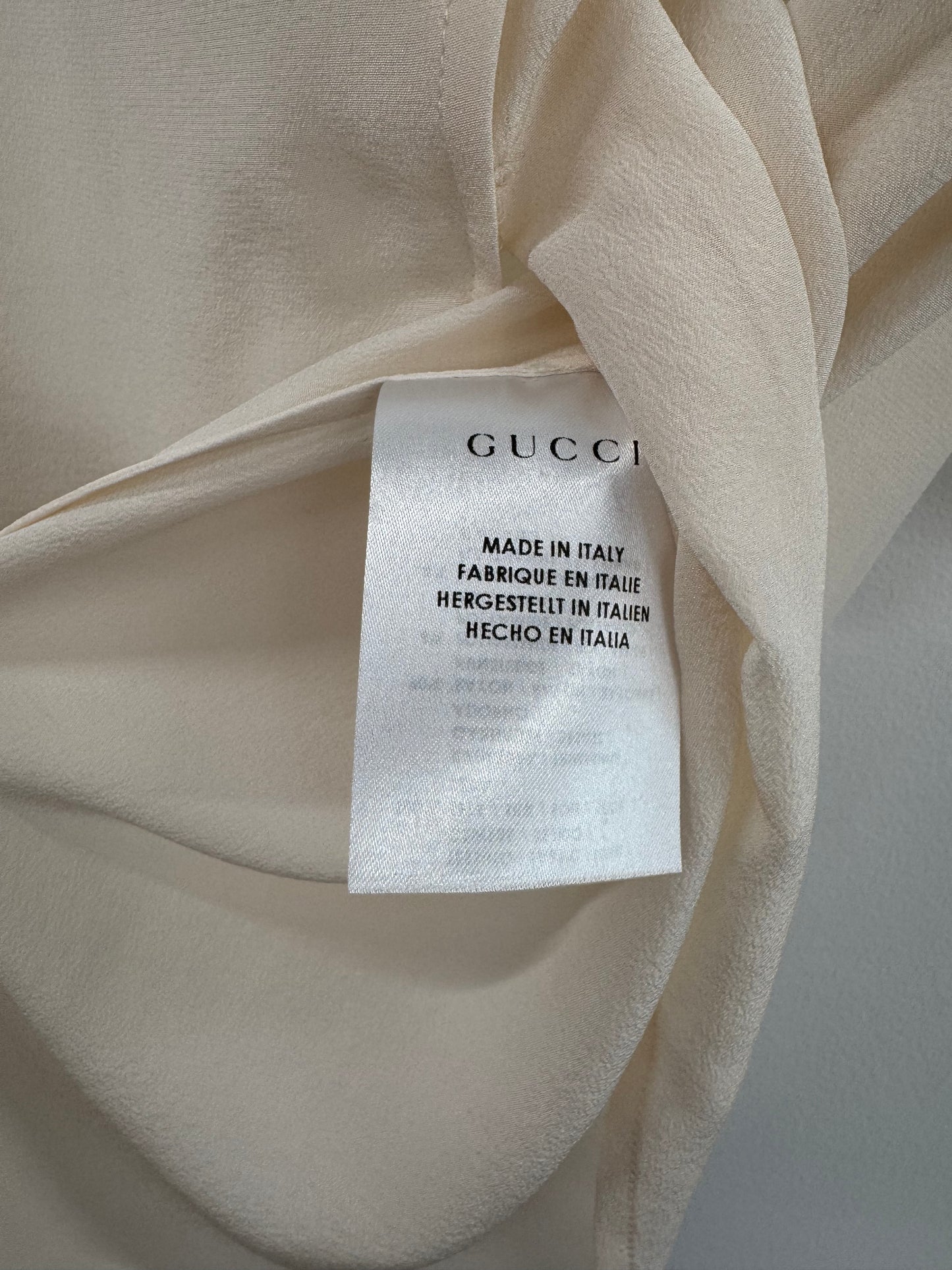 Gucci Ivory Silk Top Sz 40
