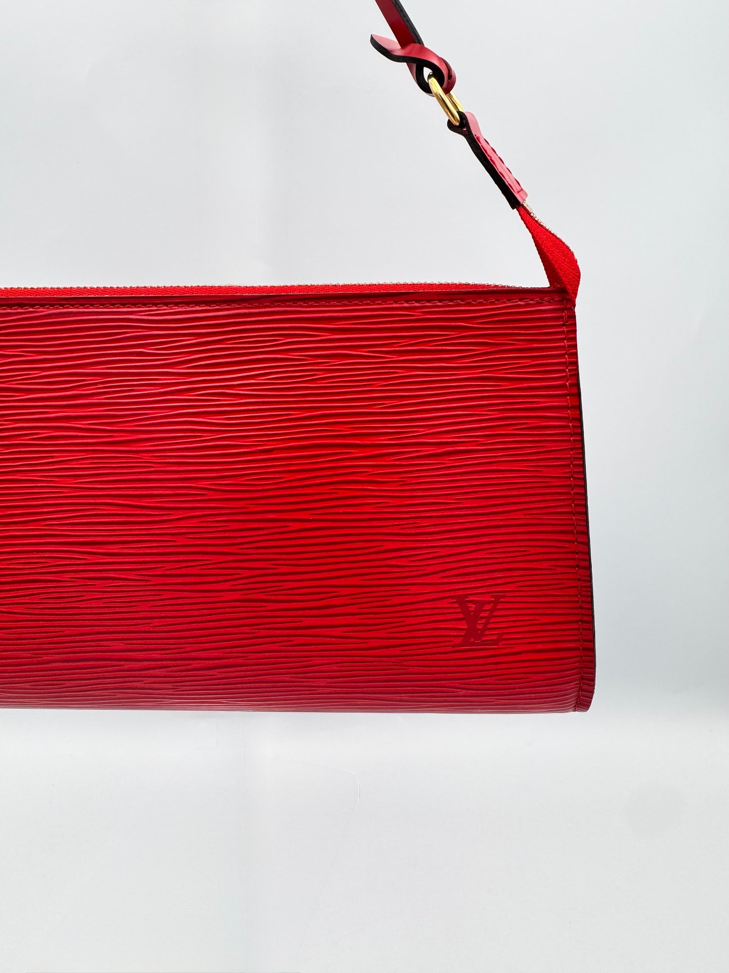 LOUIS VUITTON Red EPI Leather Pochette
