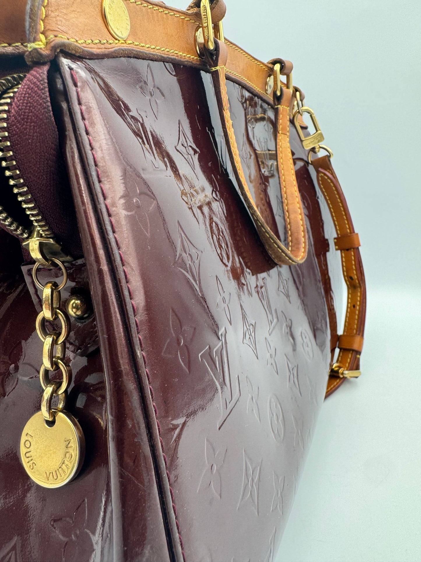 LOUIS VUITTON 2012 Monogram Vernis Brea MM Satchel