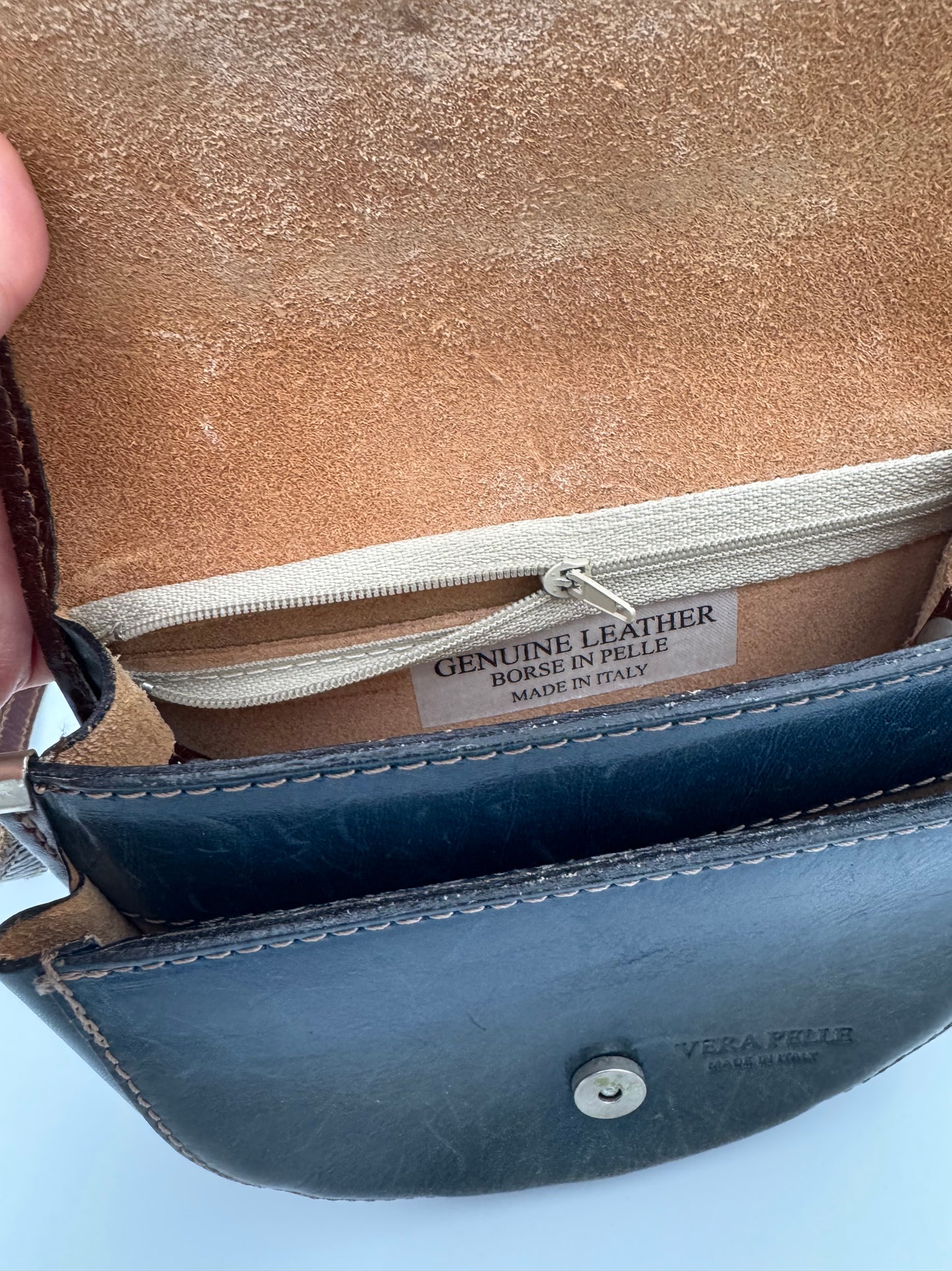Vintage Vera Pelle Teal Mini Crossbody