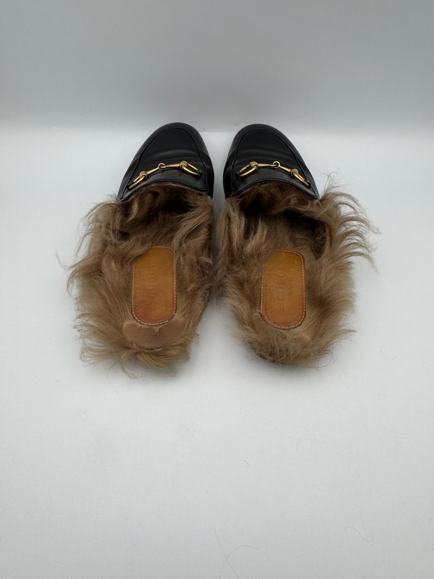 GUCCI Princetown Fur Loafers Size 37
