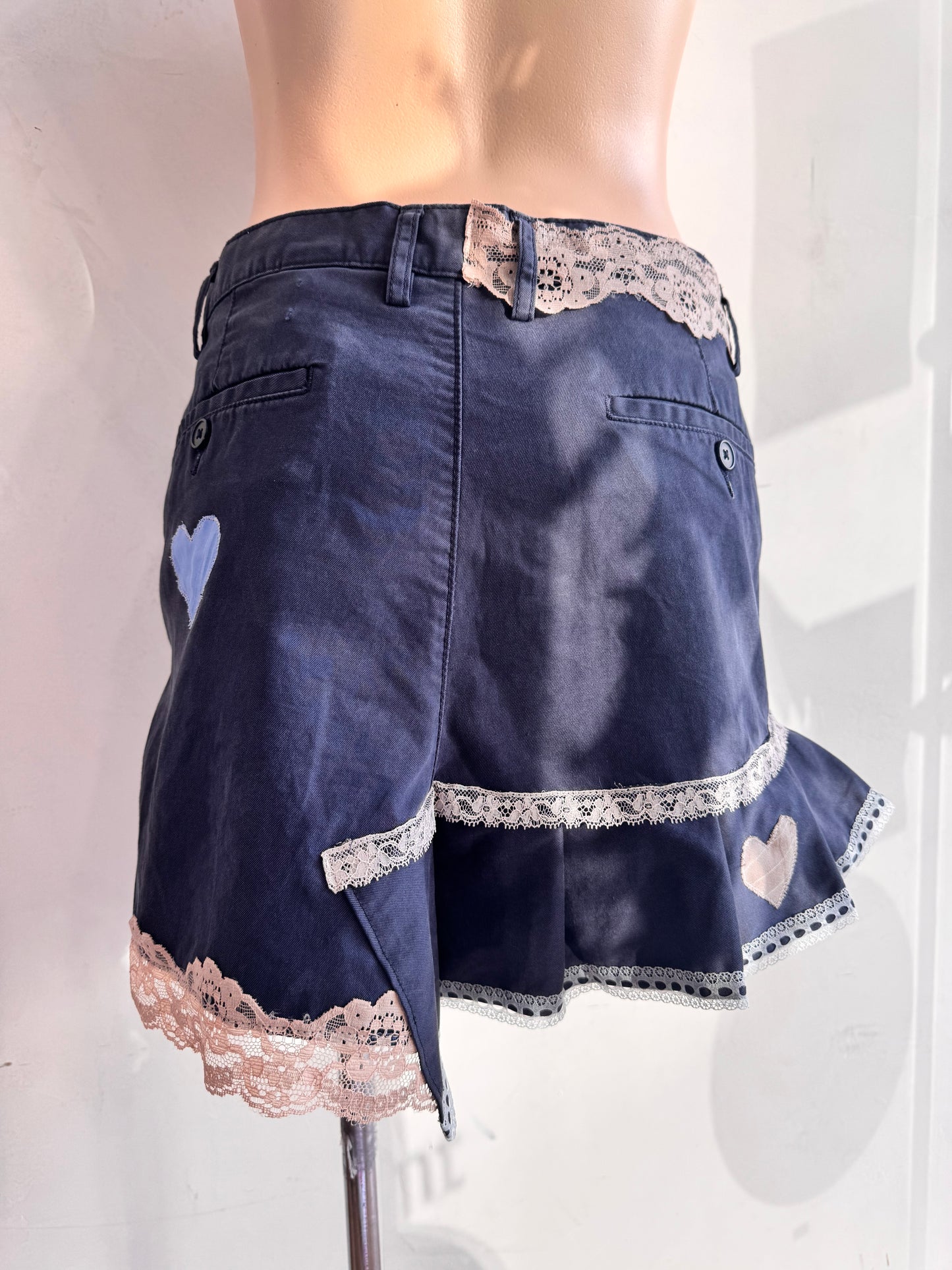 Upcycled H&M Navy Skirt - size 14