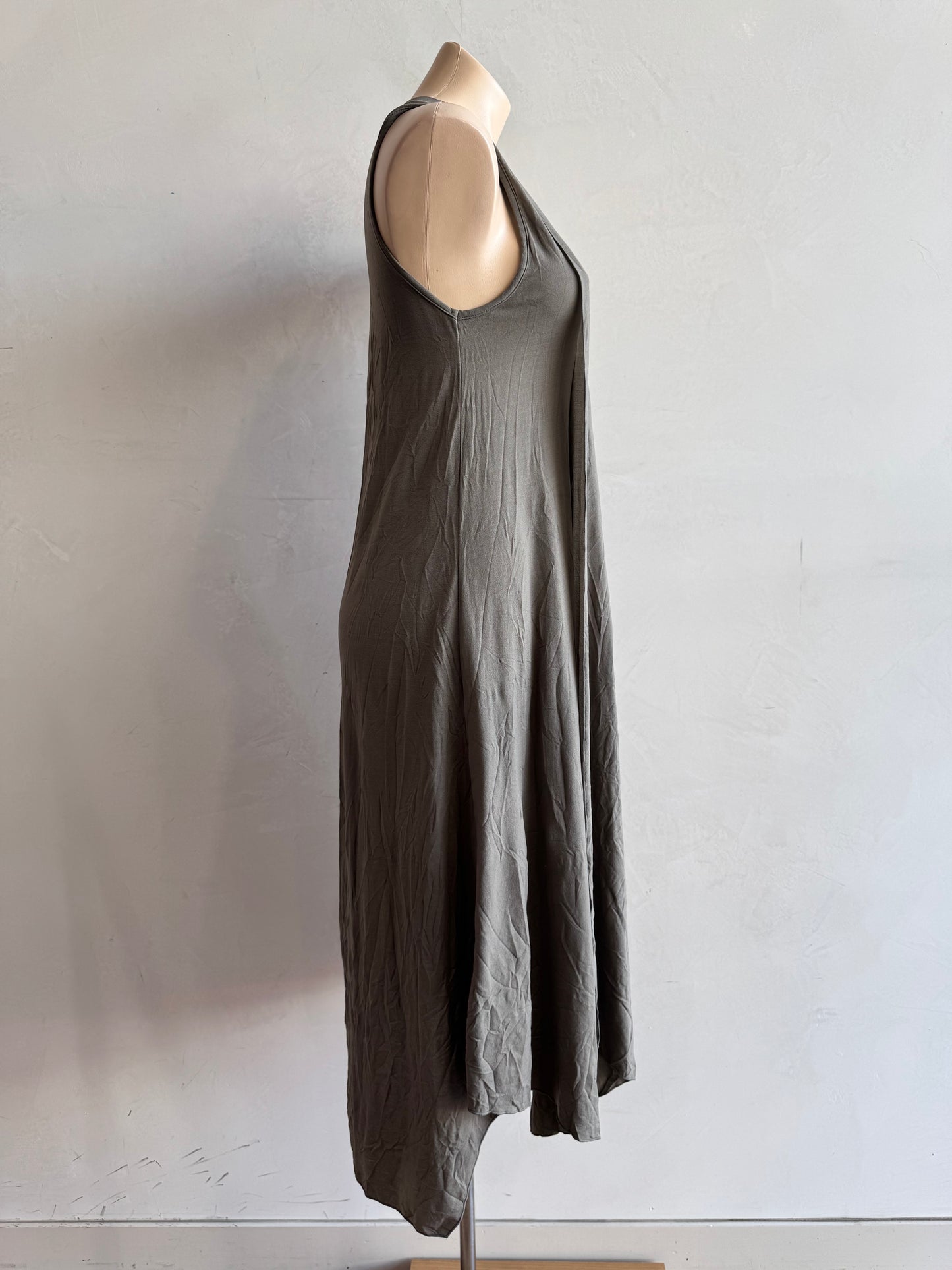 Metalicus olive sleeveless dress - size S