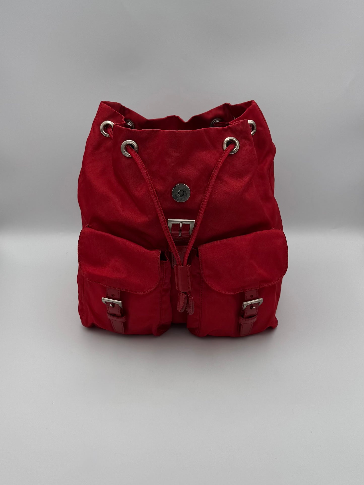 PRADA Red Vela Small Backpack