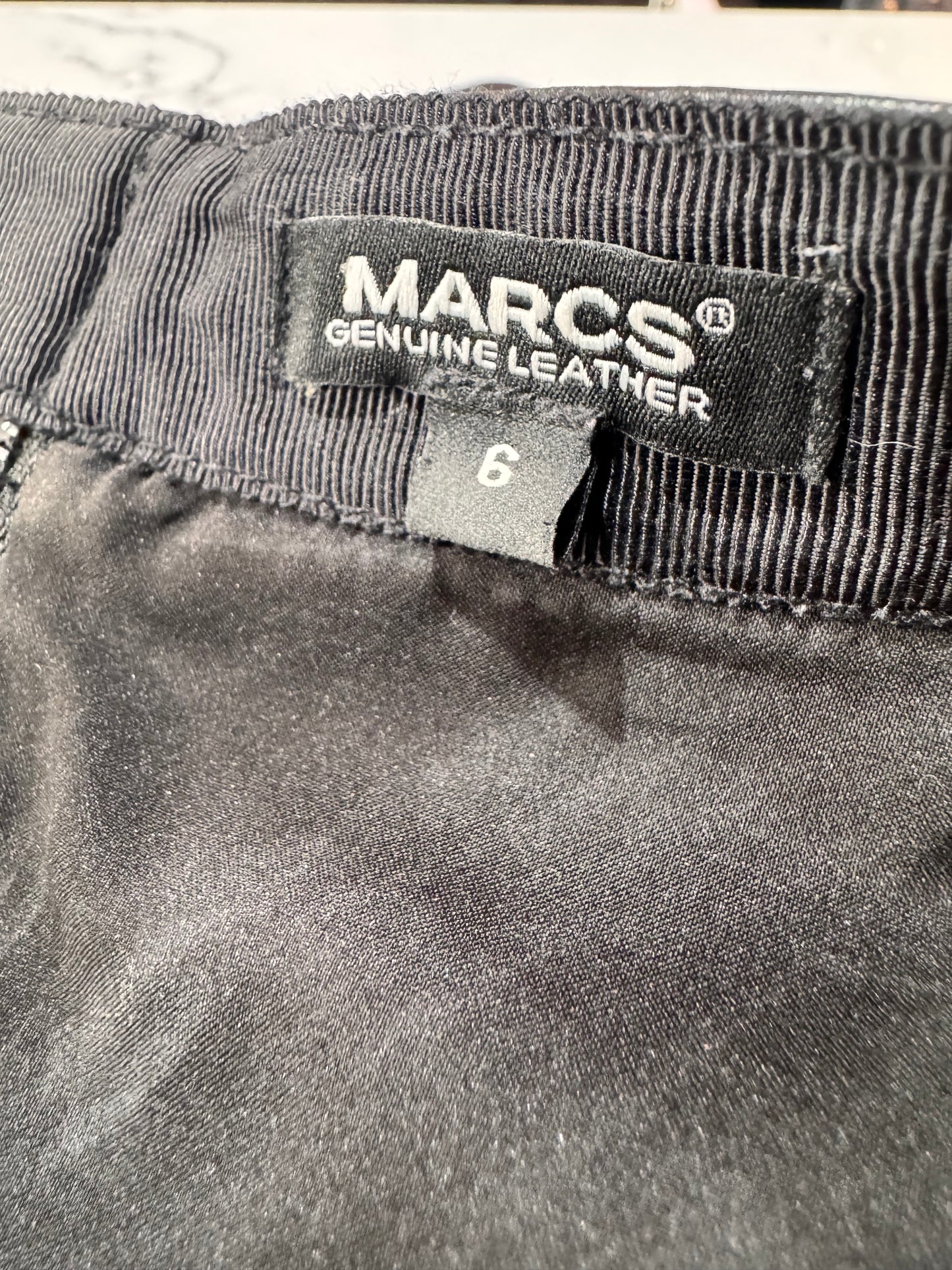 Marcs Black Mini Leather Skirt - size 6