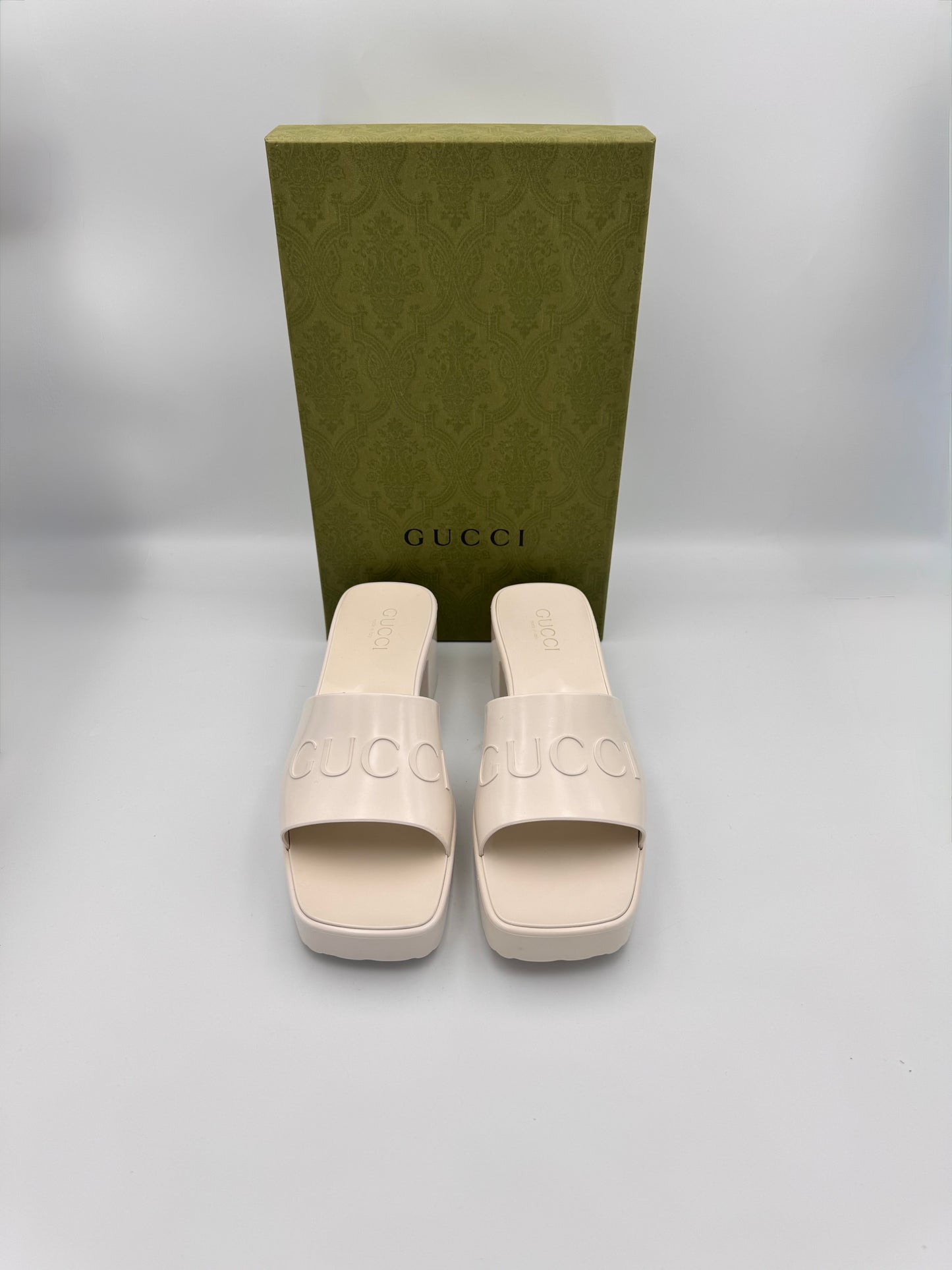 GUCCI Rubber Platform Sandals Size 39