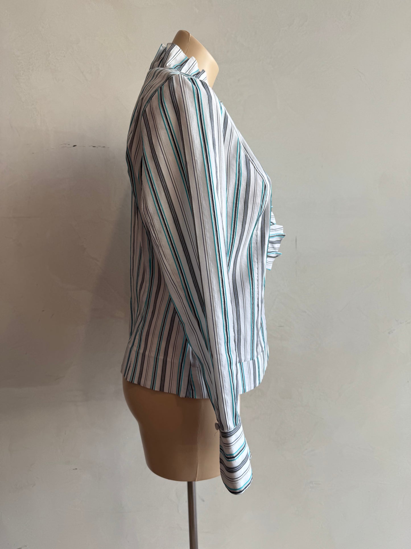 Anthea Crawford blue striped shirt - Size 10