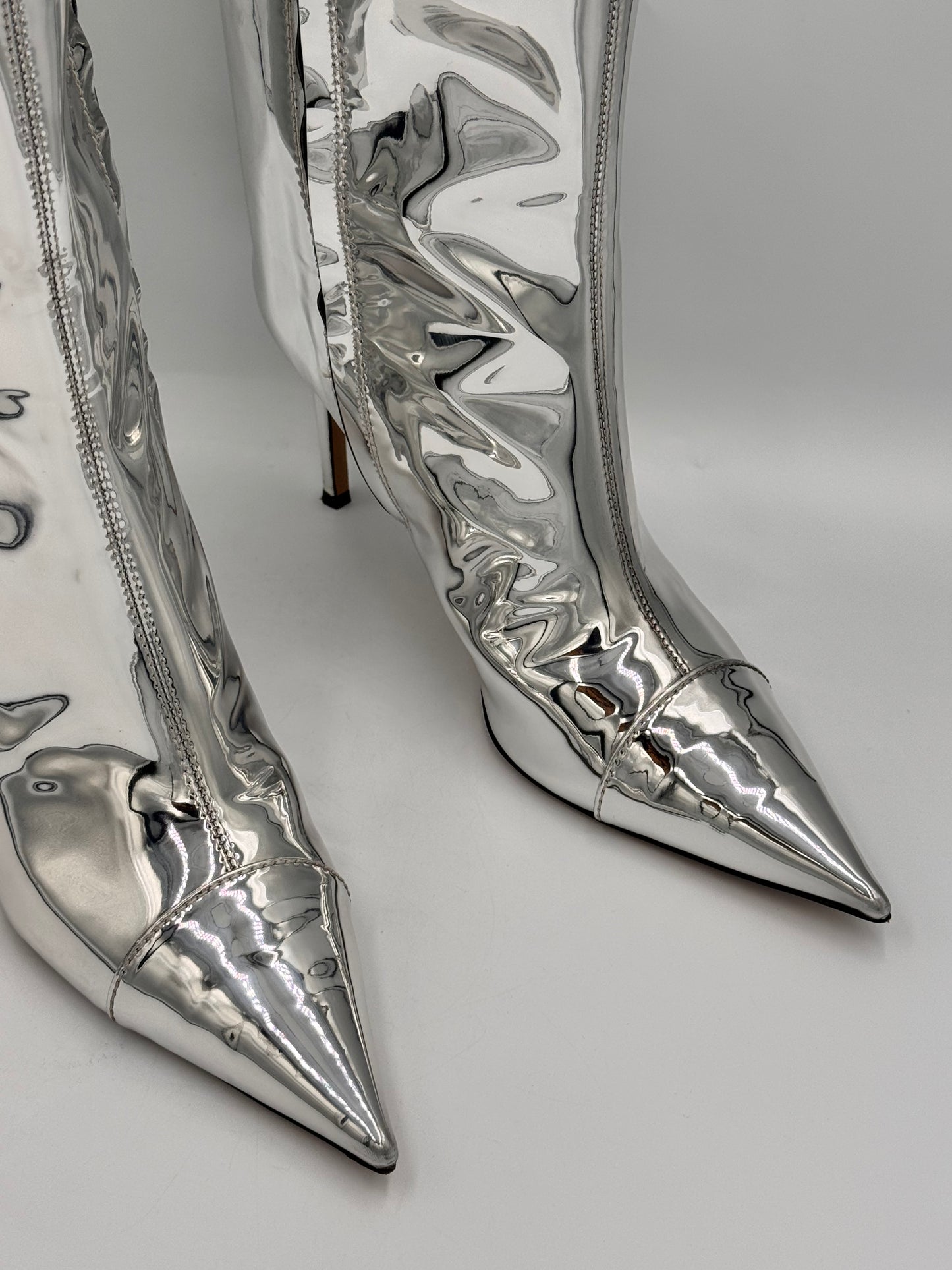 ALEXANDRE VAULTHIER Silver Knee-High Boots size 39
