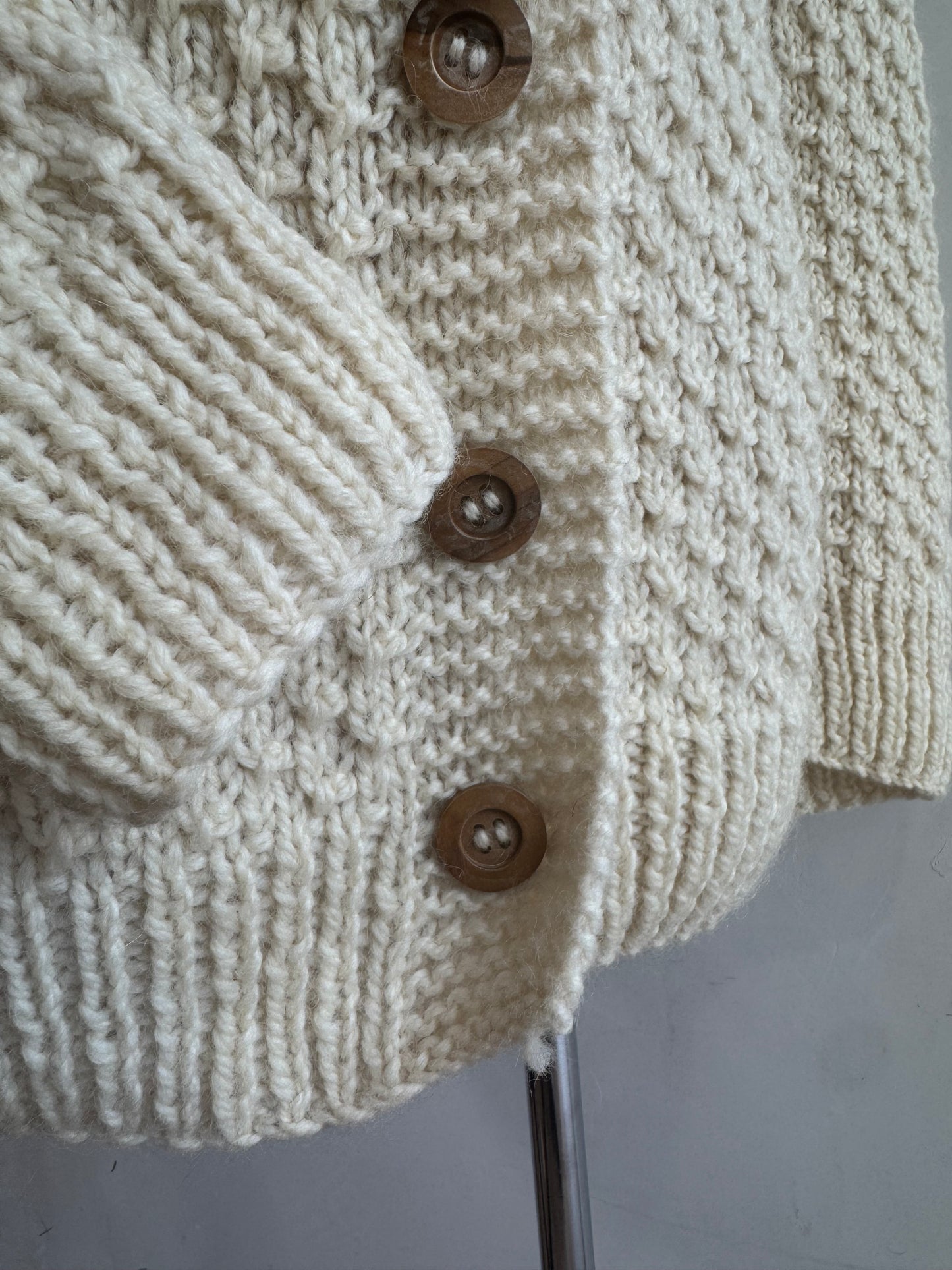 Cream Chunky Handknit Cardigan OS