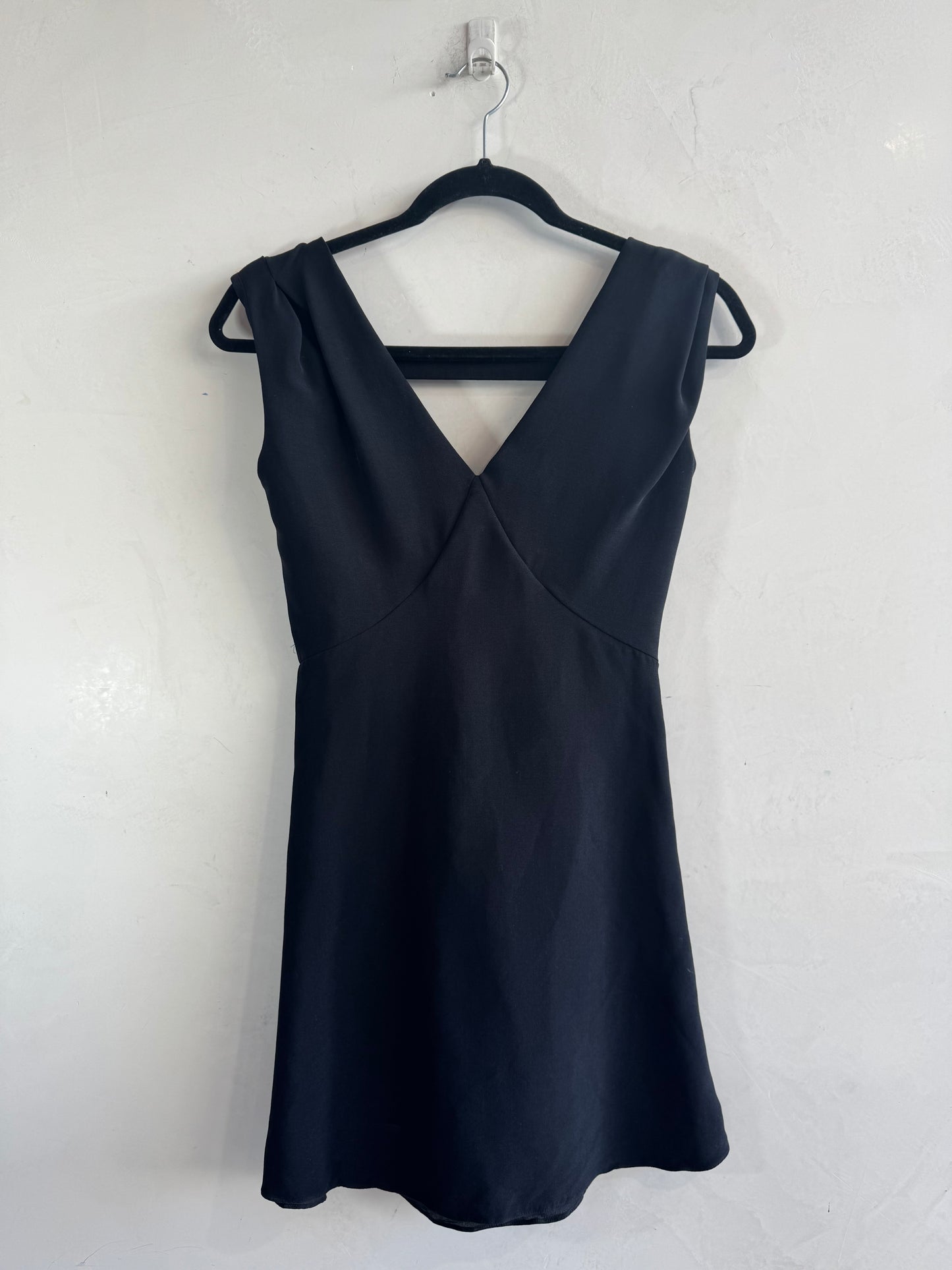 Little black dress with draped back - size XS
