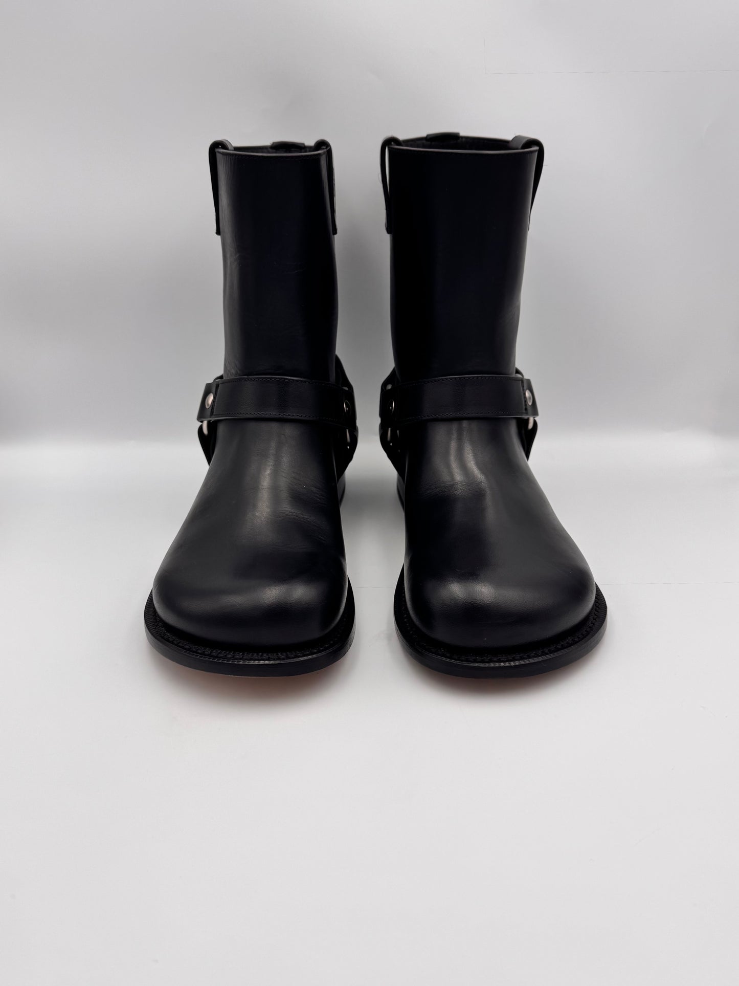 LOEWE Campo Anagram Embossed Biker Boot Size 39