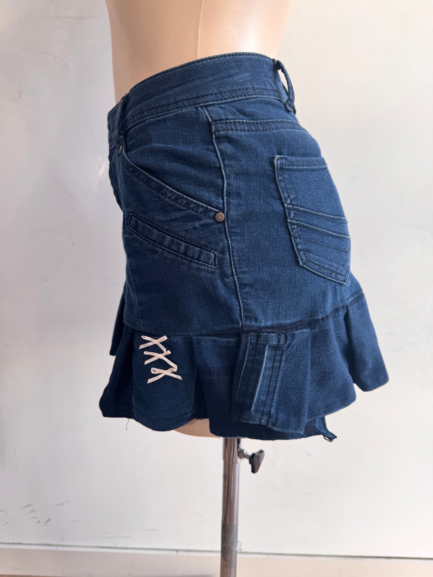 Upcycled Forever New Jeans mini Skirt - size 8