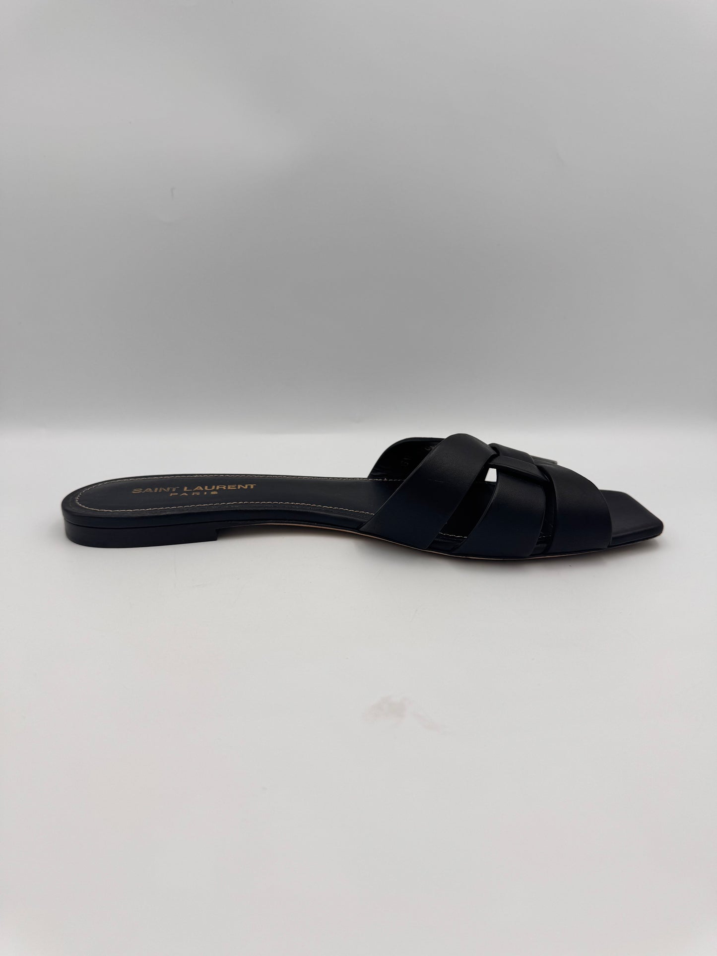 Yves Saint Laurent Black Slides Size 40