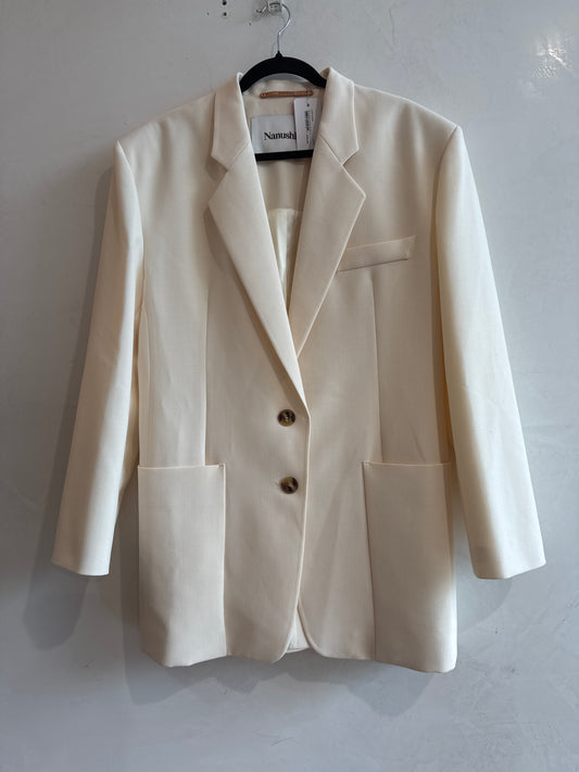 Nanishka Cream Oversized Blazer - size M