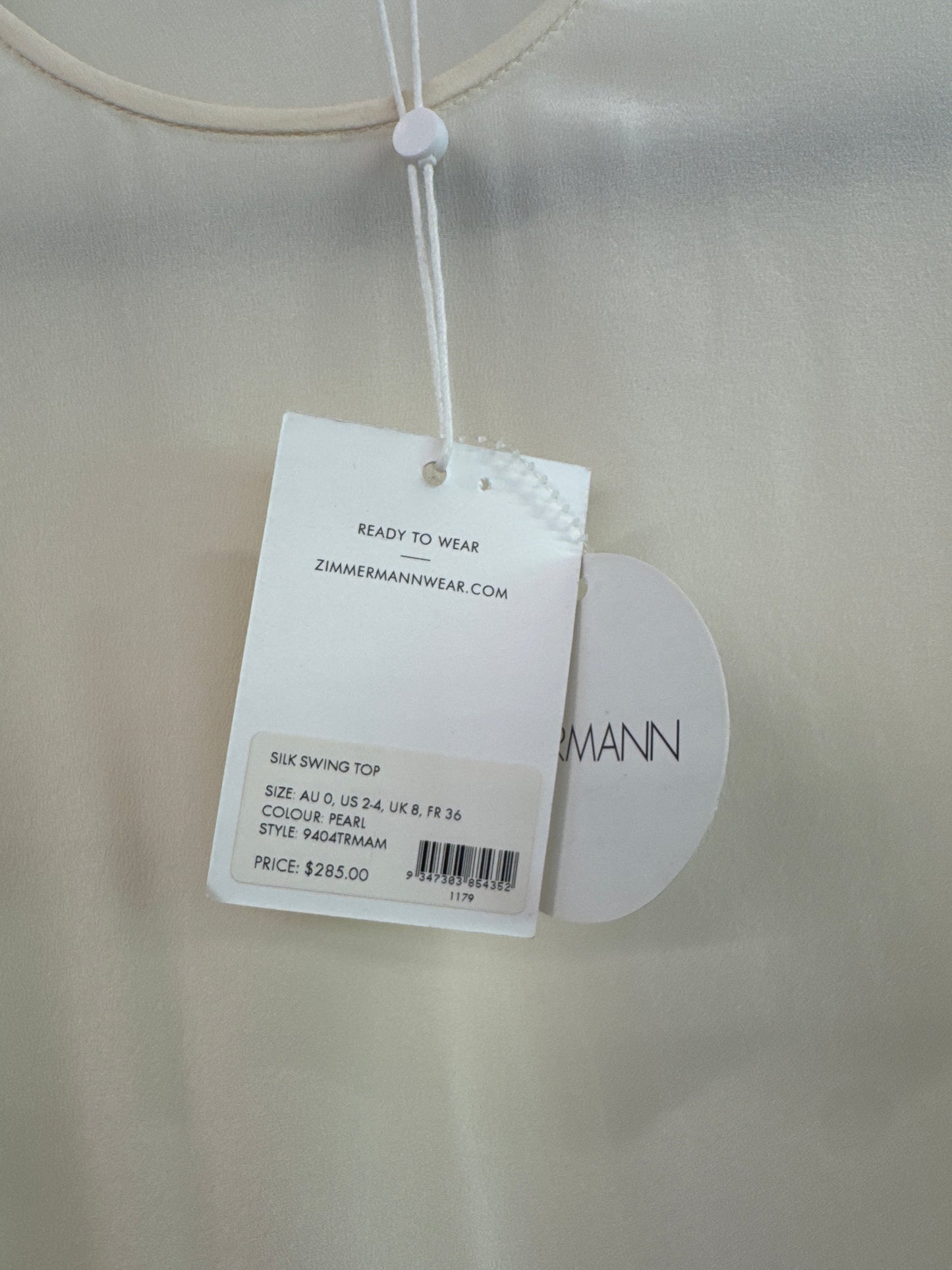 Zimmermann Ivory Silk Blouse NWT - Size 0