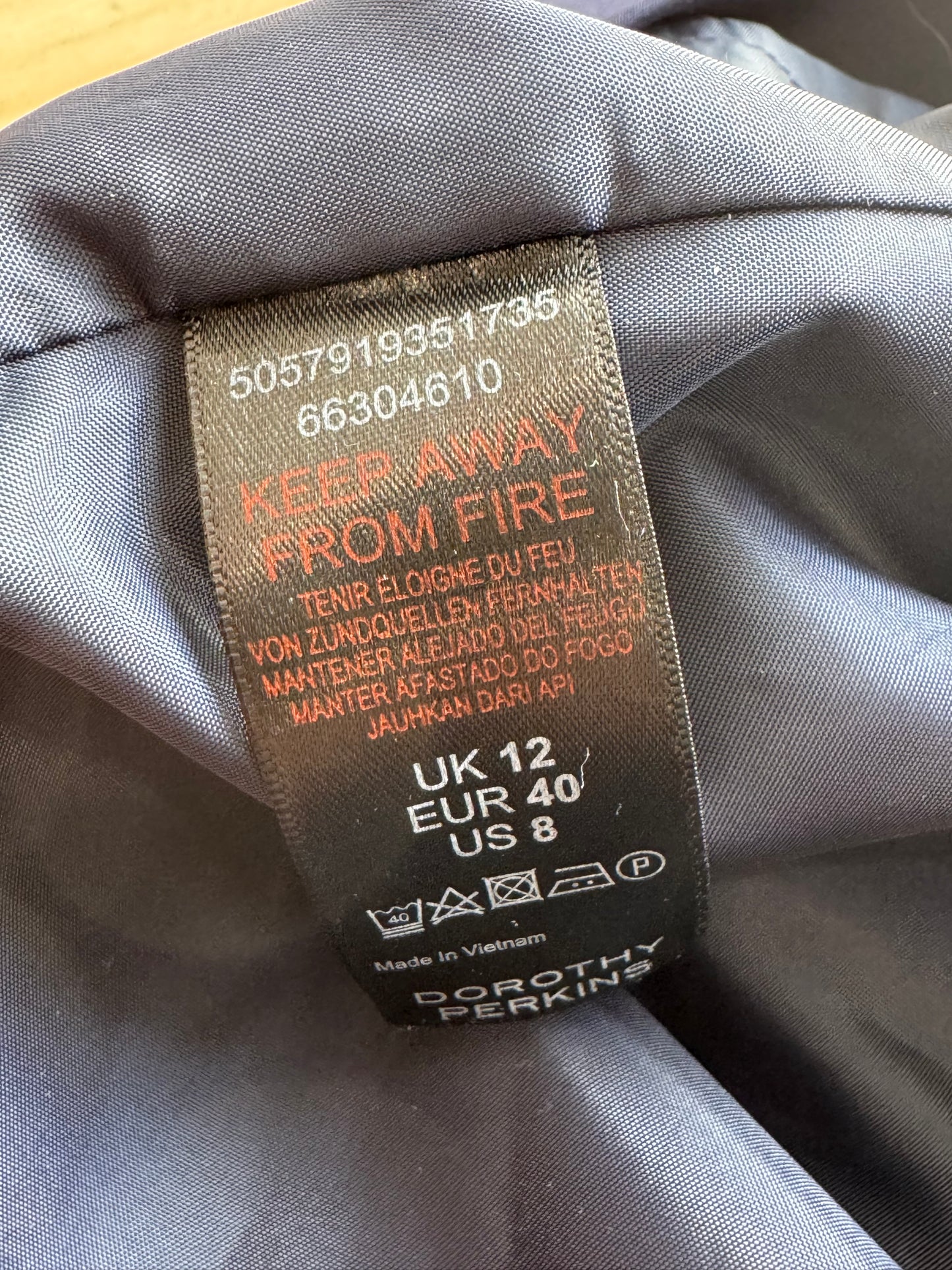 Dorothy Perkins navy dress - size 13