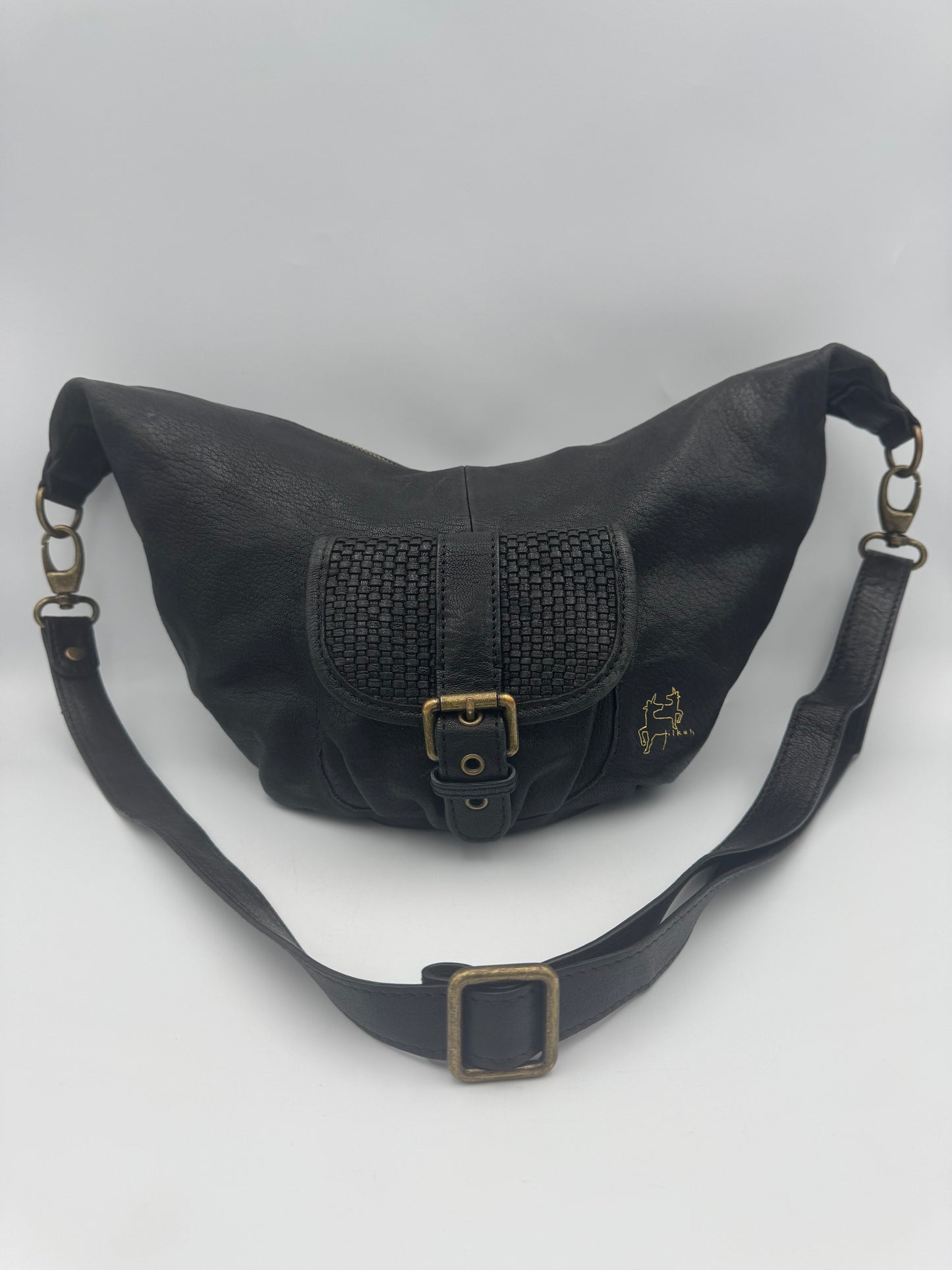 Tilkah Black Leather Sling Bag