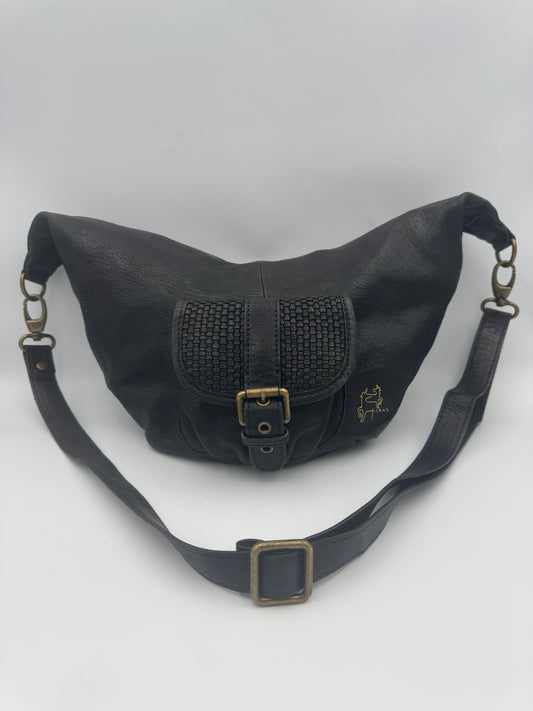 Tilkah Black Leather Sling Bag