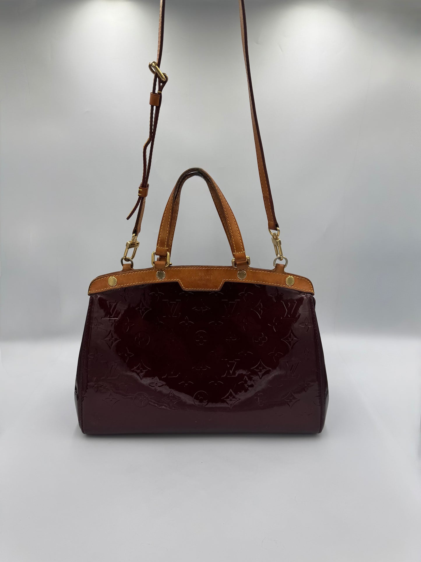 LOUIS VUITTON 2012 Monogram Vernis Brea MM Satchel