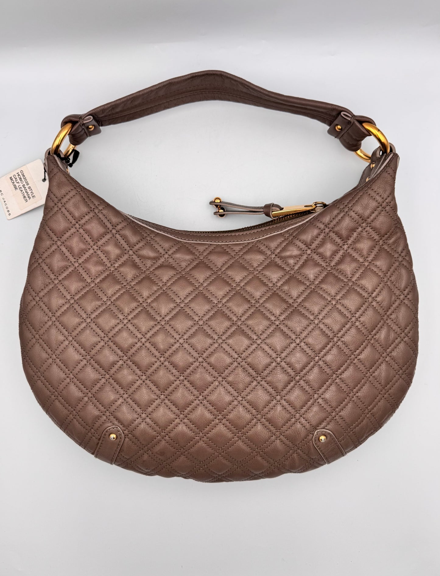 MARC JACOBS Hobo Banana Calf Leather Bag in Mouse