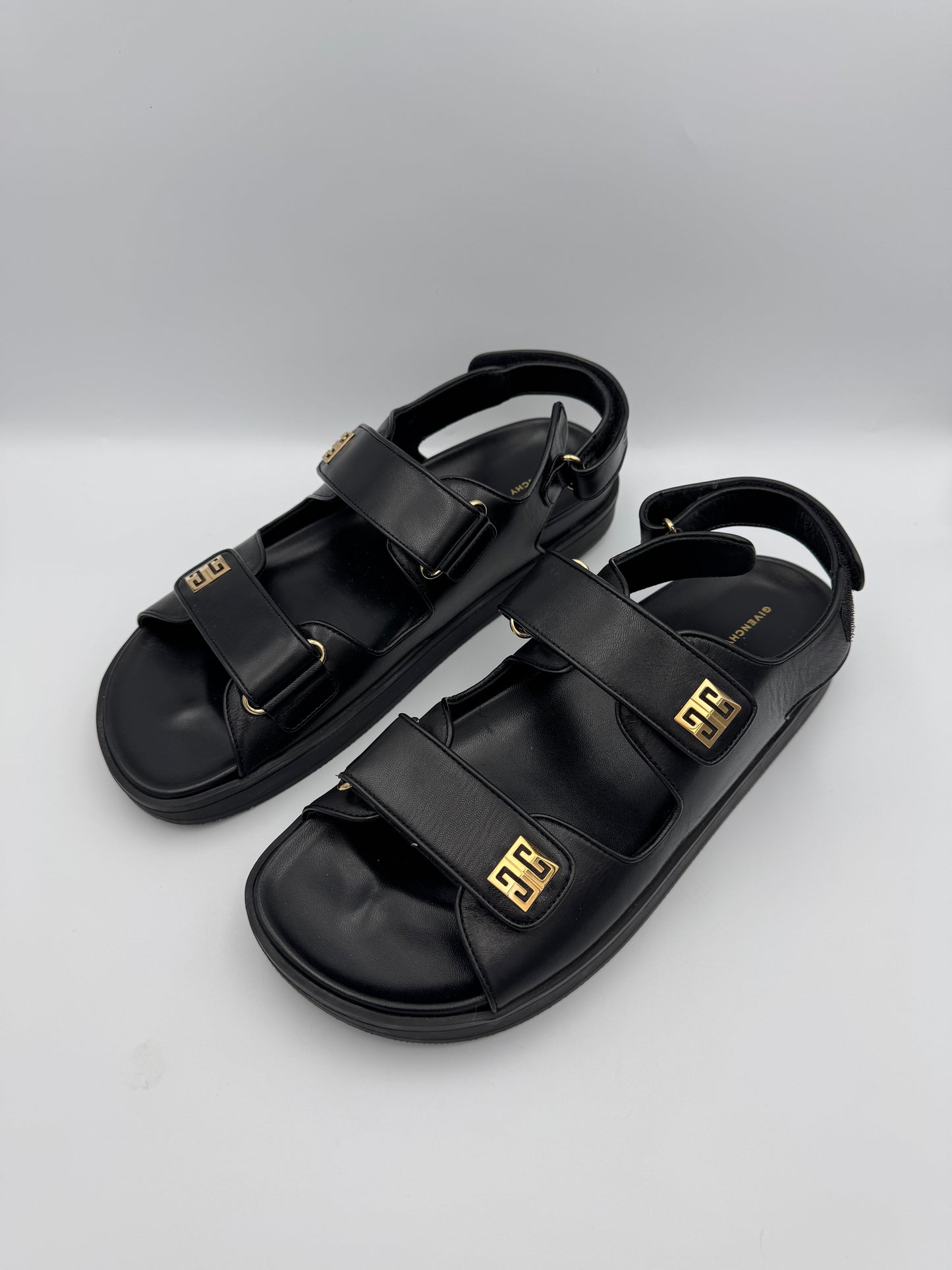 GIVENCHY Black Leather Sandals Size 40