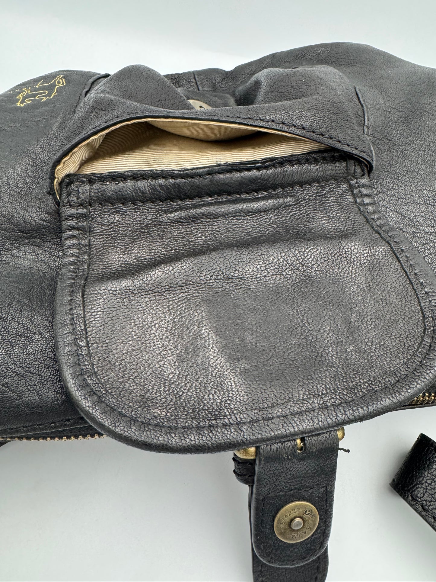 Tikah Black Leather Sling Bag