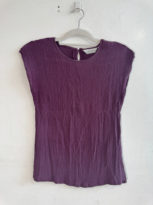 Schonmore Purple silk Crinkle Top - size S