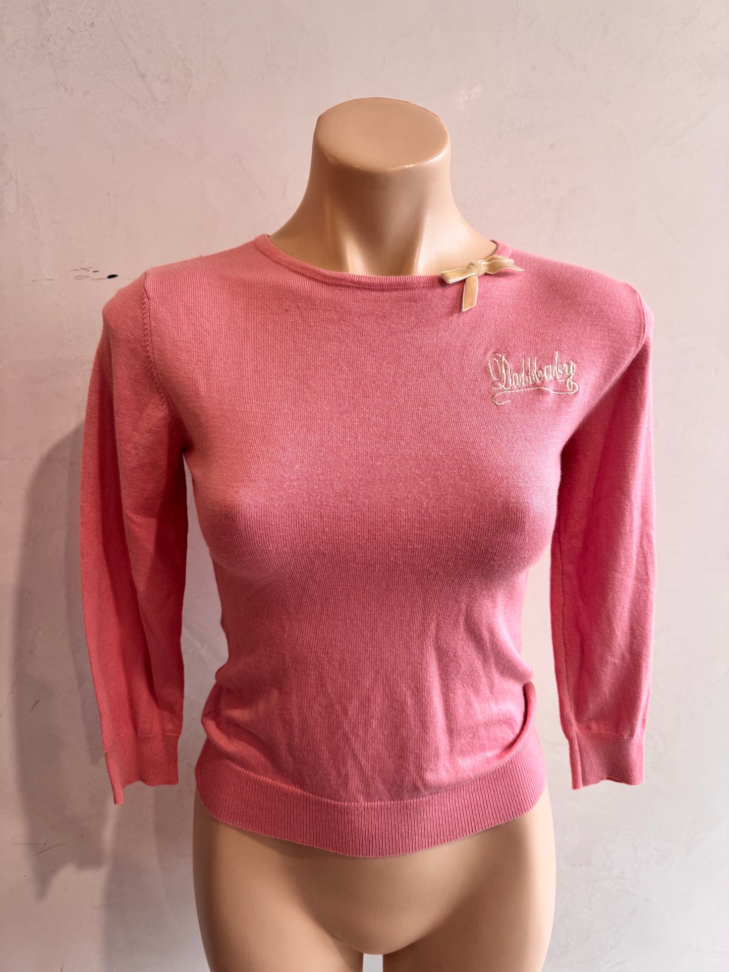 Wheels & DollBaby pink knit top - size 8