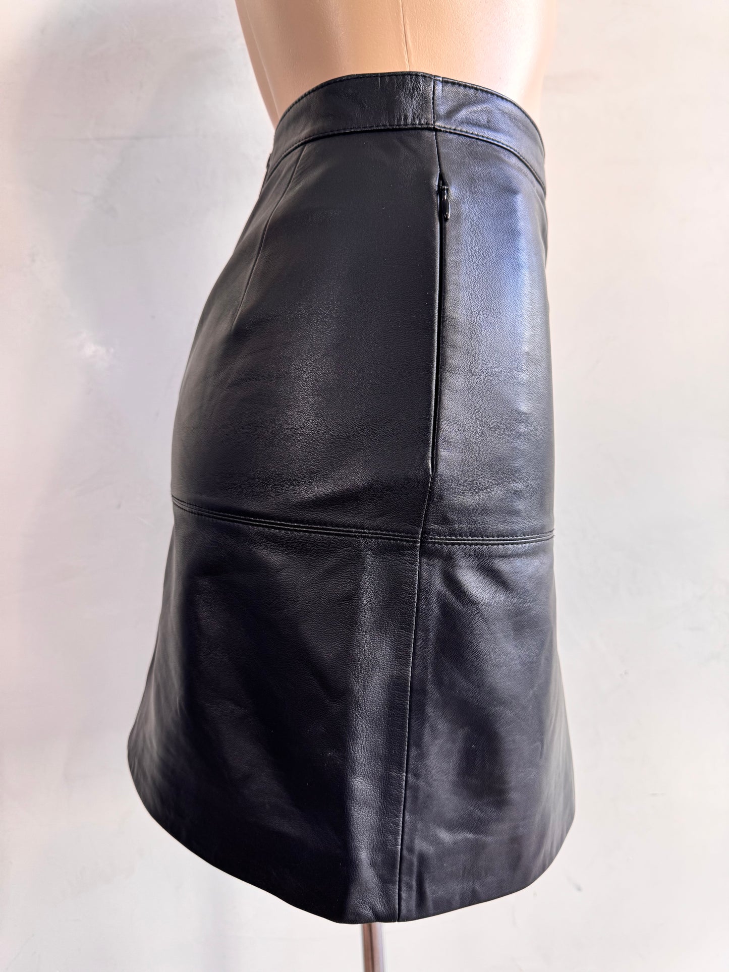 Marcs Black Mini Leather Skirt - size 6