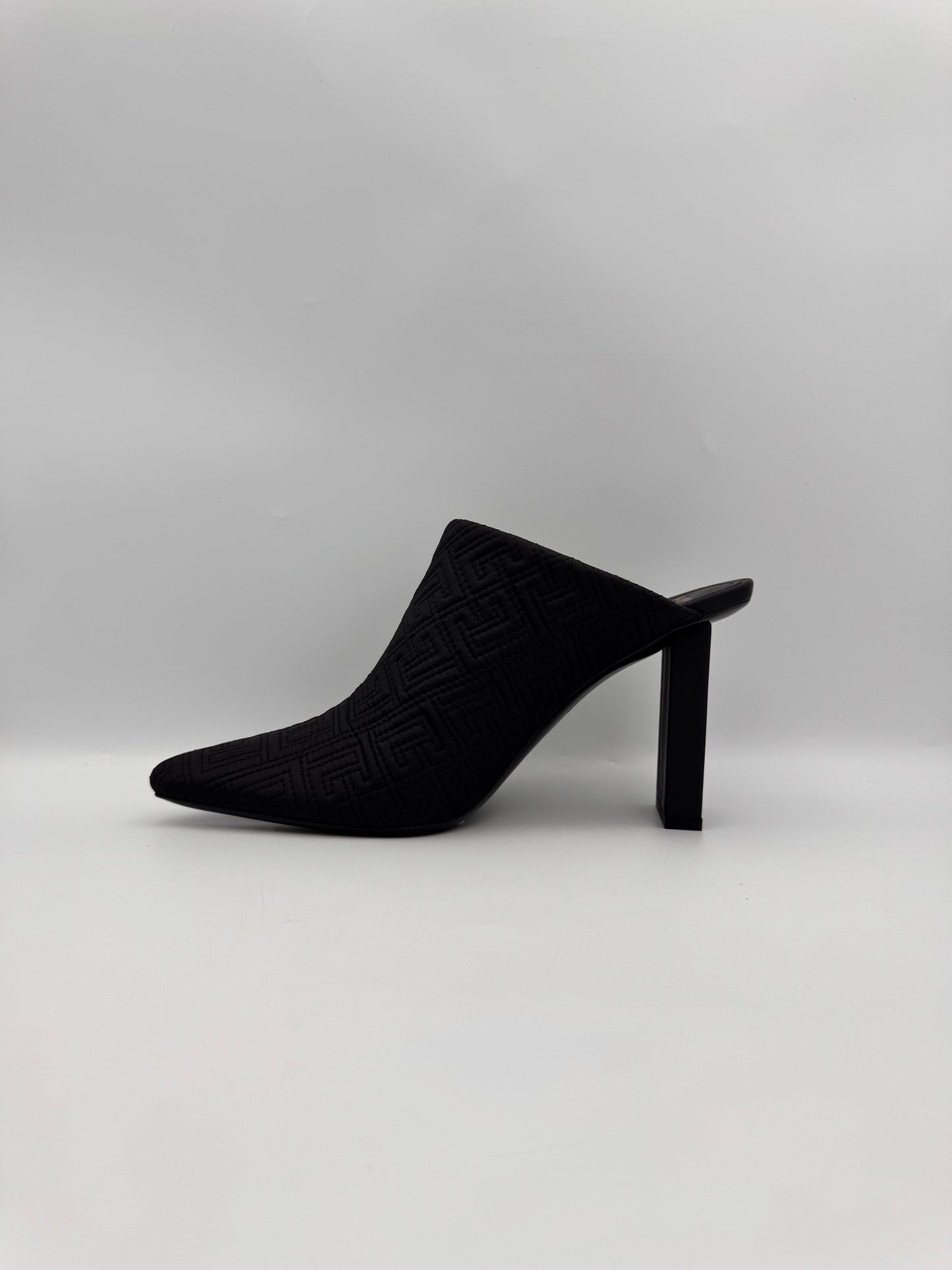 Balmain Black Ulla Monogram Quilted Mules Size 39