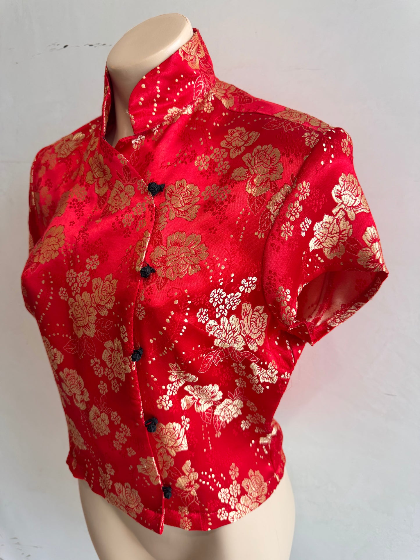 Vintage Kamikaze Red Mandarin Top - size 14