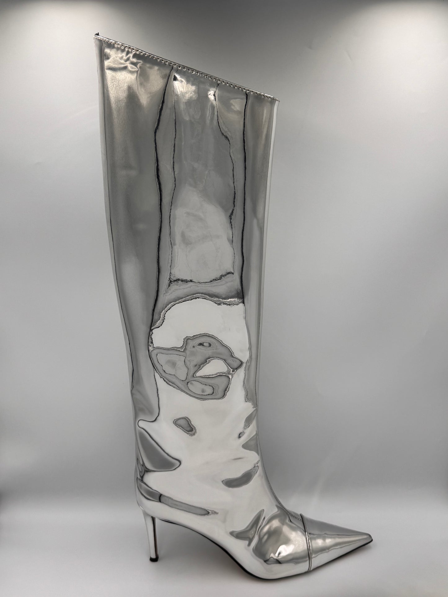 ALEXANDRE VAULTHIER Silver Knee-High Boots size 39