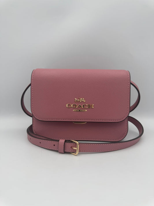 Coach Mini Brynn Crossbody Leather Clutch Pink C5626