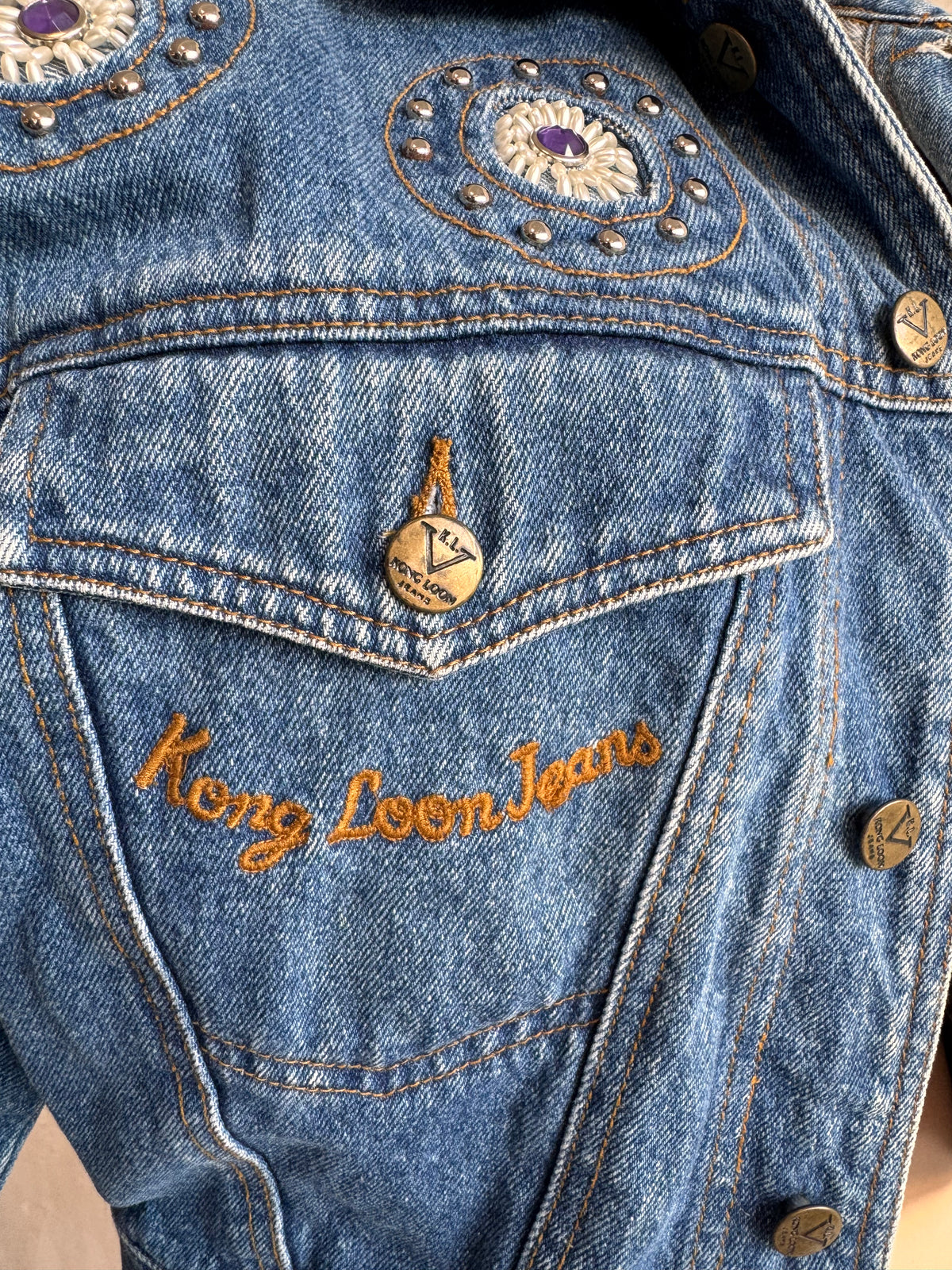 Vintage King Loon embellished denim Jacket - size M