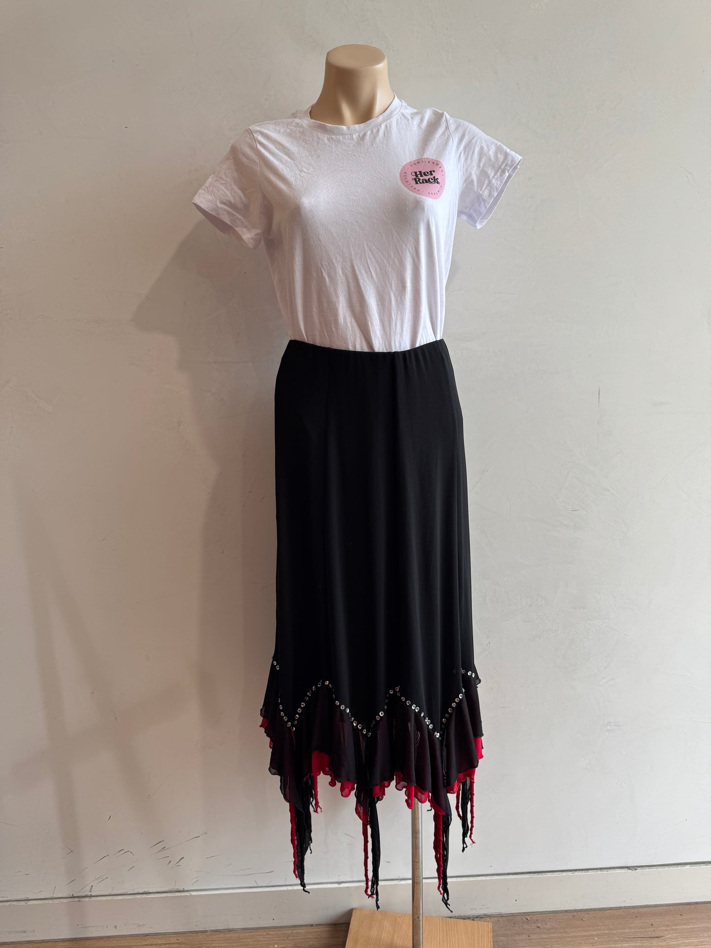 Viola Black Skirt Red Trim - size XL