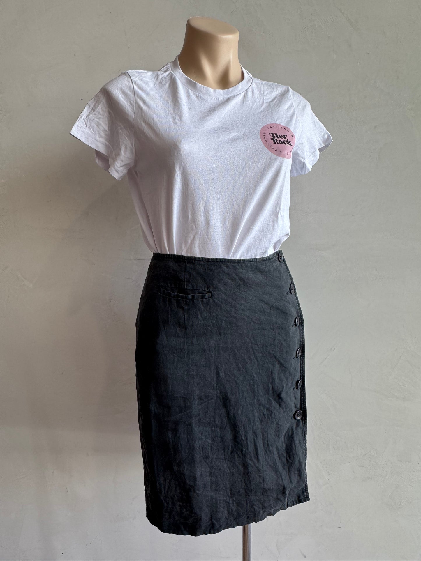 Vintage Country Road Linen Skirt - size 8