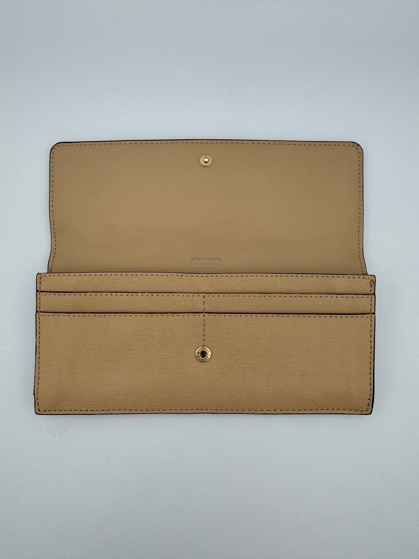 Coach Saffiano Wallet Tan
