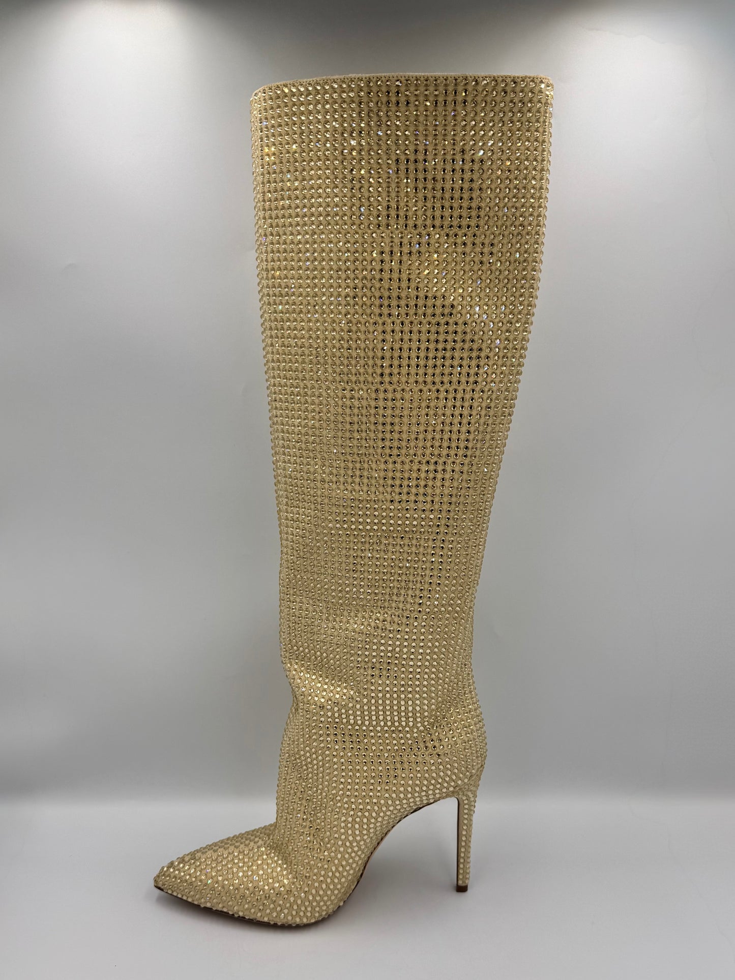 PARIS TEXAS Gold Rhinestone Boots Size 38.5