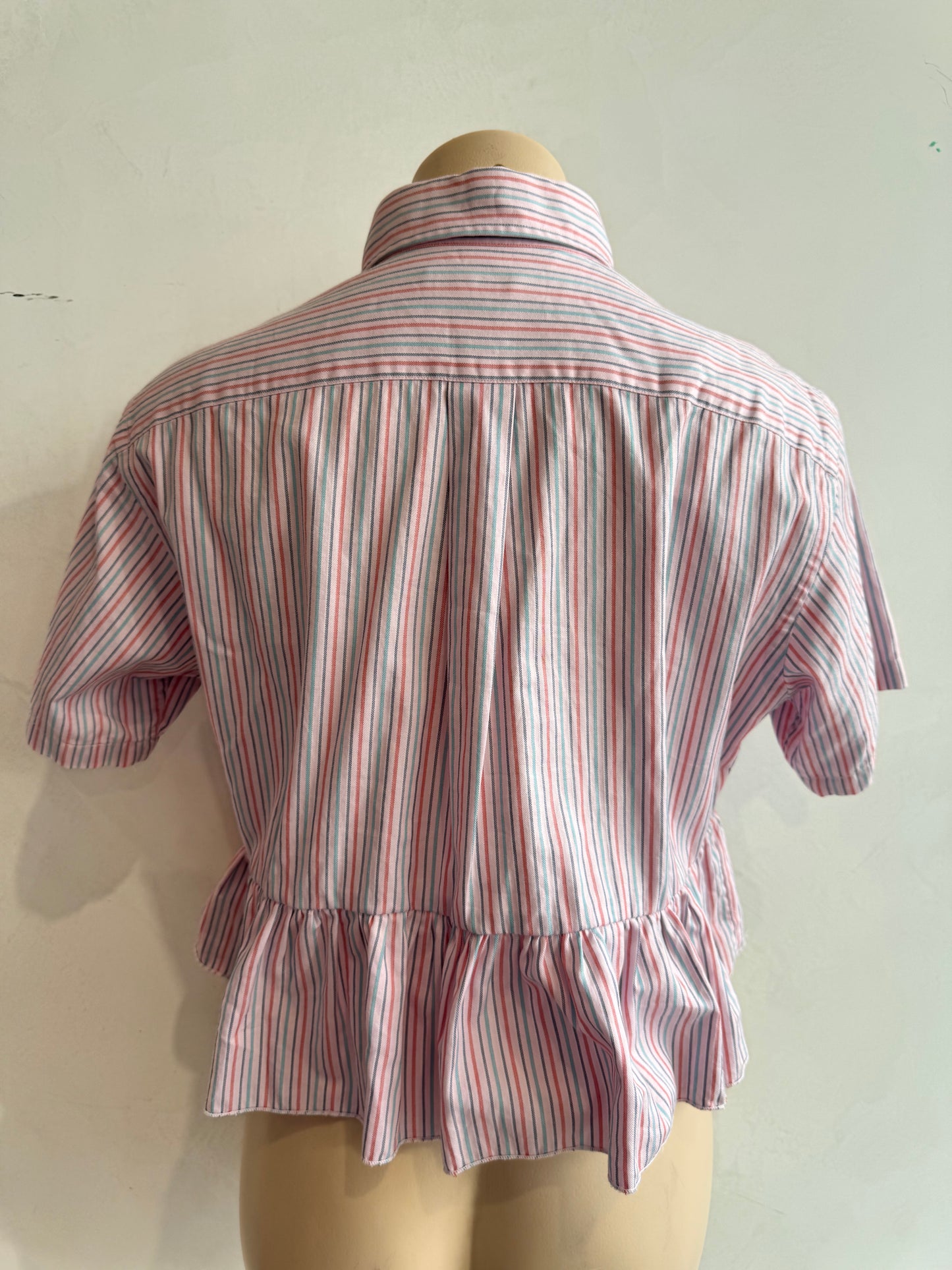Upcycled Paul Stuart Pink stripe shirt - size M