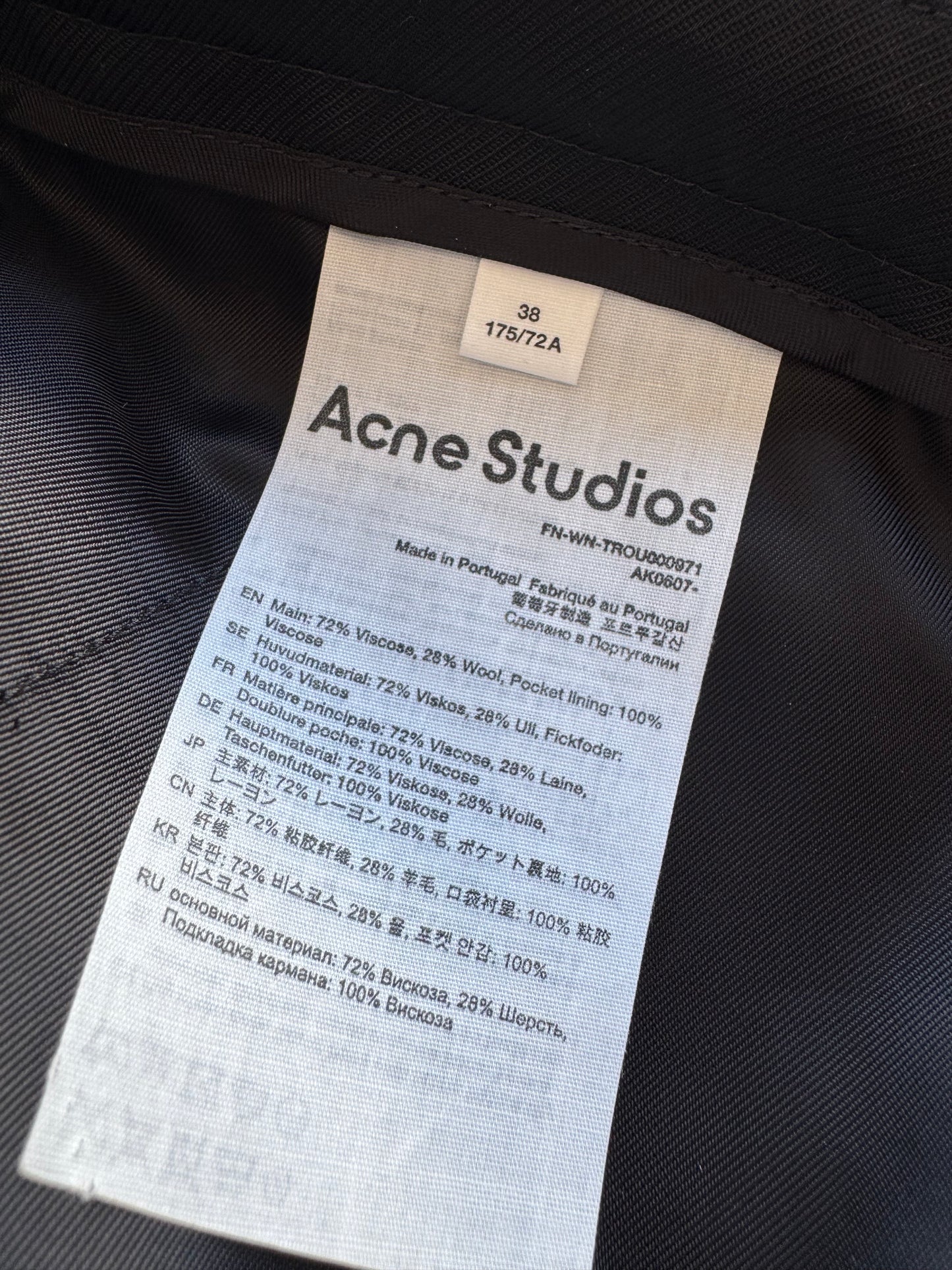 Acne Studios Black Pants - size 48