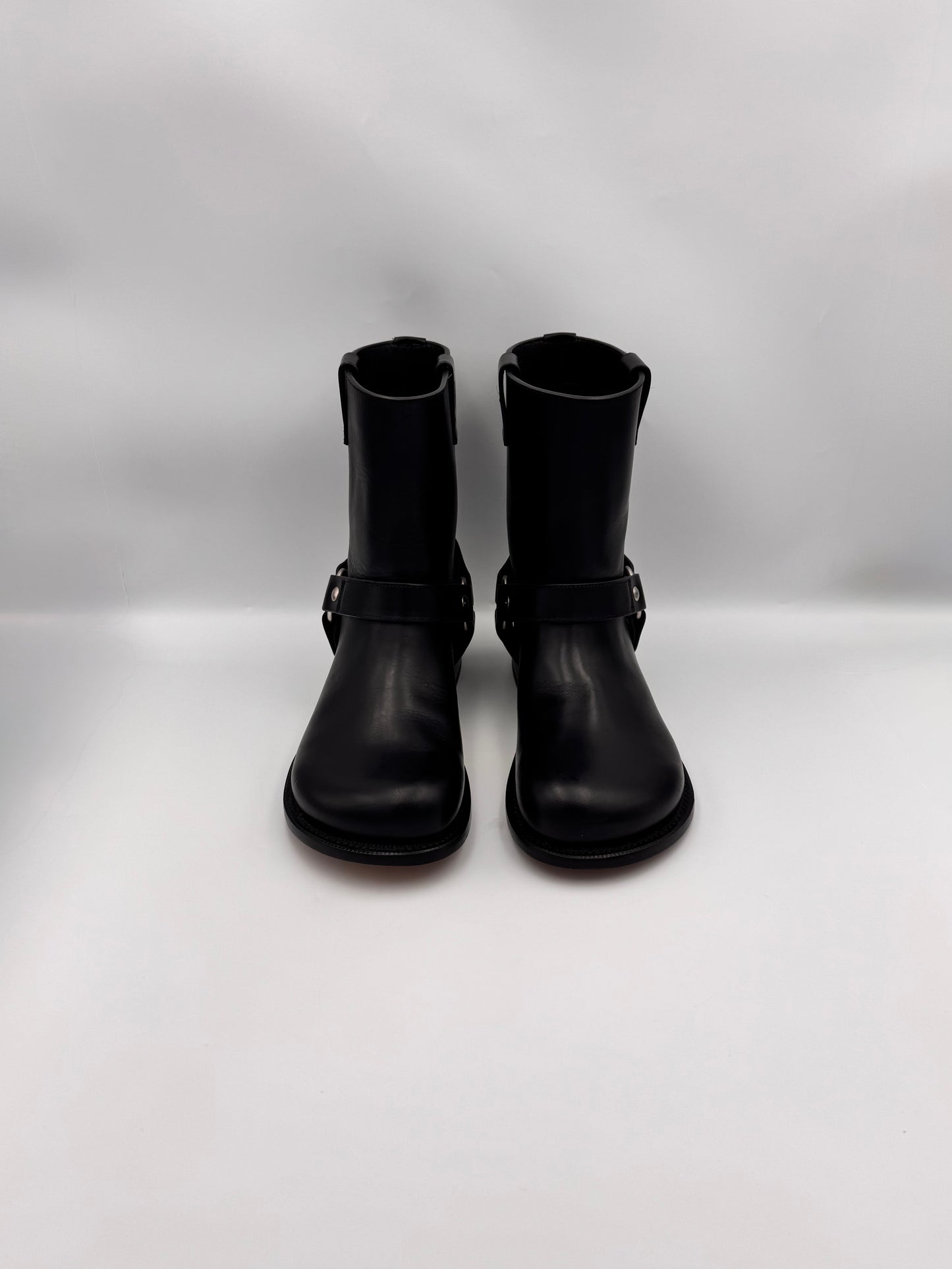 LOEWE Campo Anagram Embossed Biker Boot Size 39