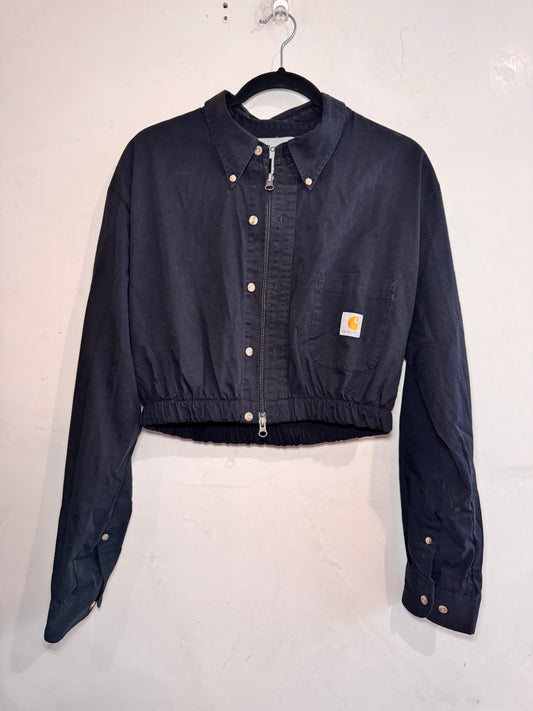 Upcycled Carhartt 2way zip crop jacket - size xL