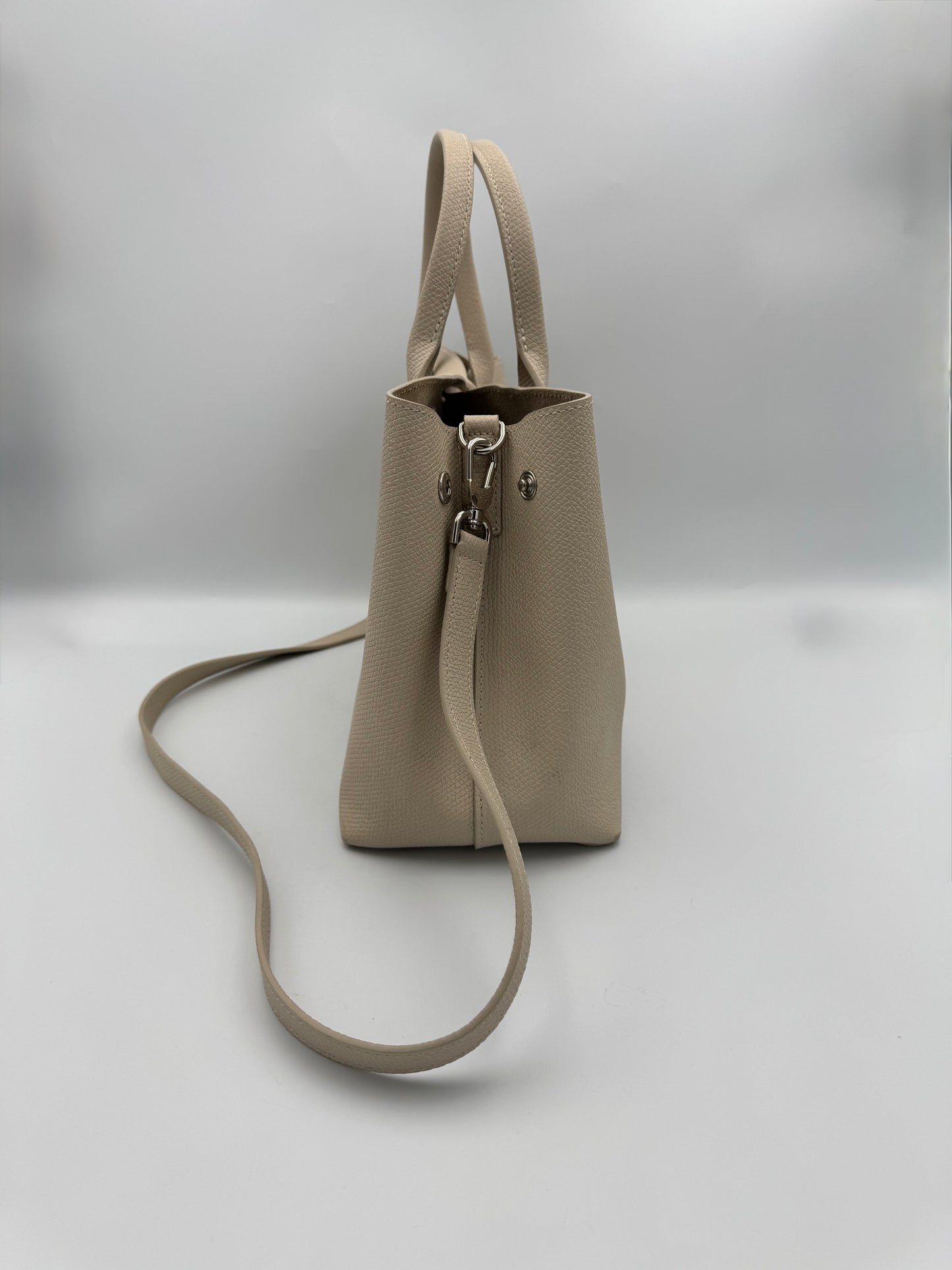 Longchamp Le Roseau Medium in Cream Handbag