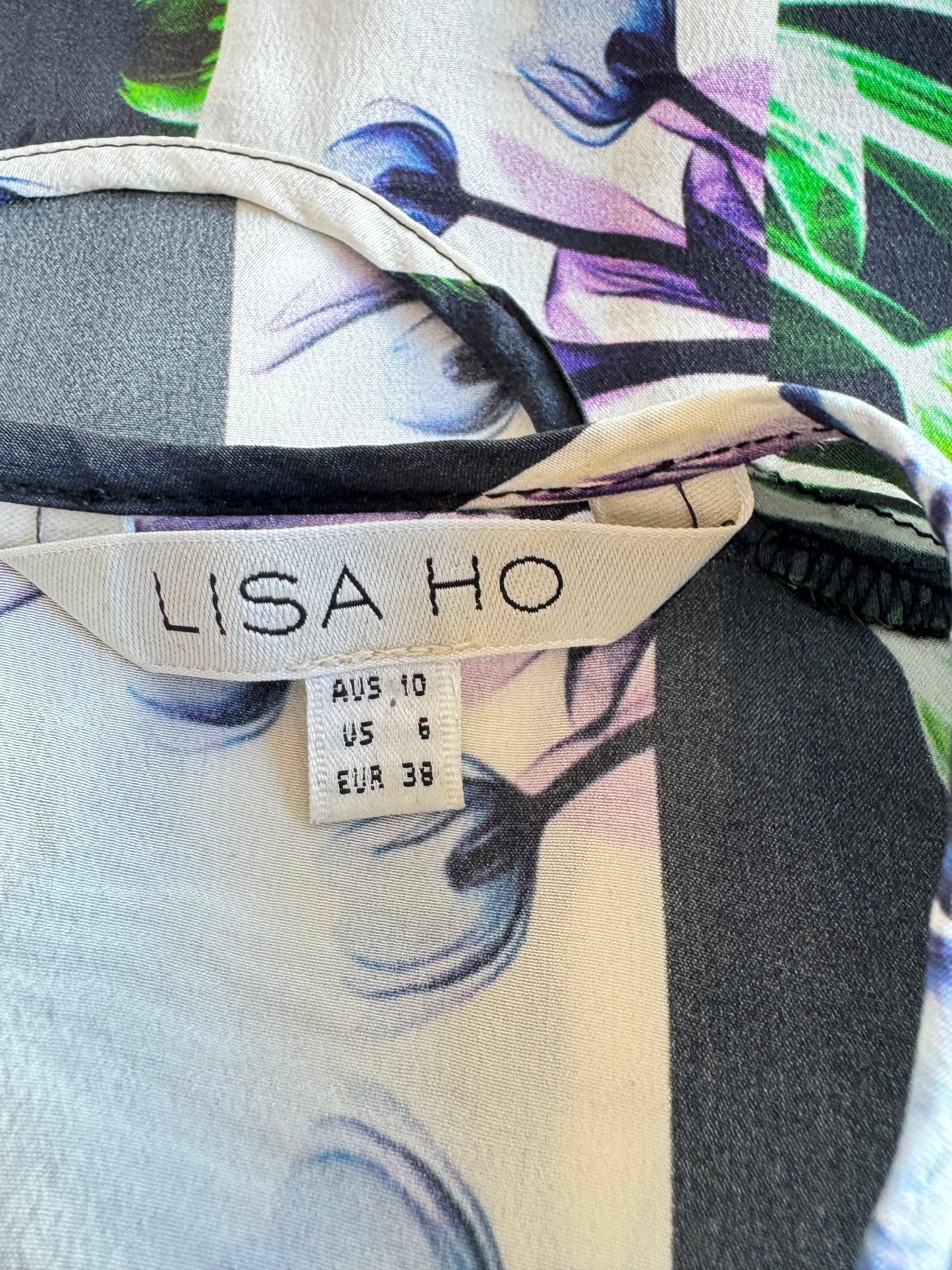 Lisa Ho Silk Print Blouse - size 10
